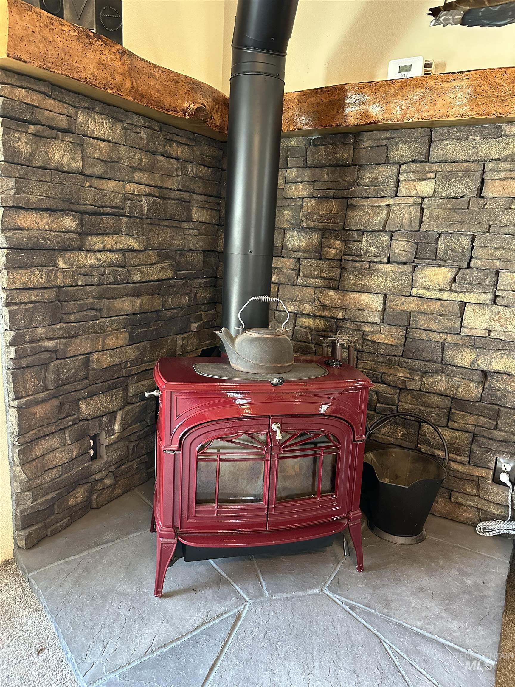 Detailed view of a wood stove