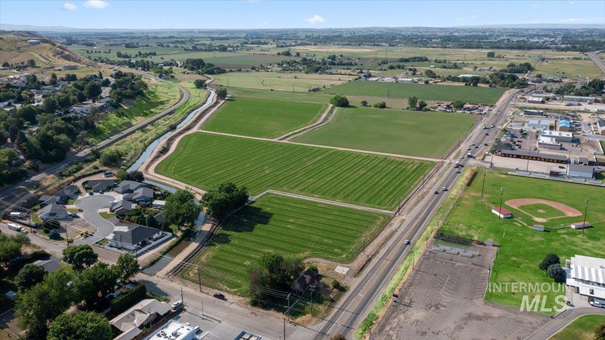 Aerial view of property's location with rural landscape