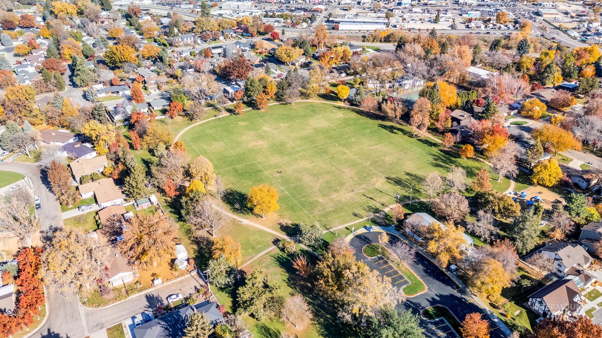 Aerial view of residential area