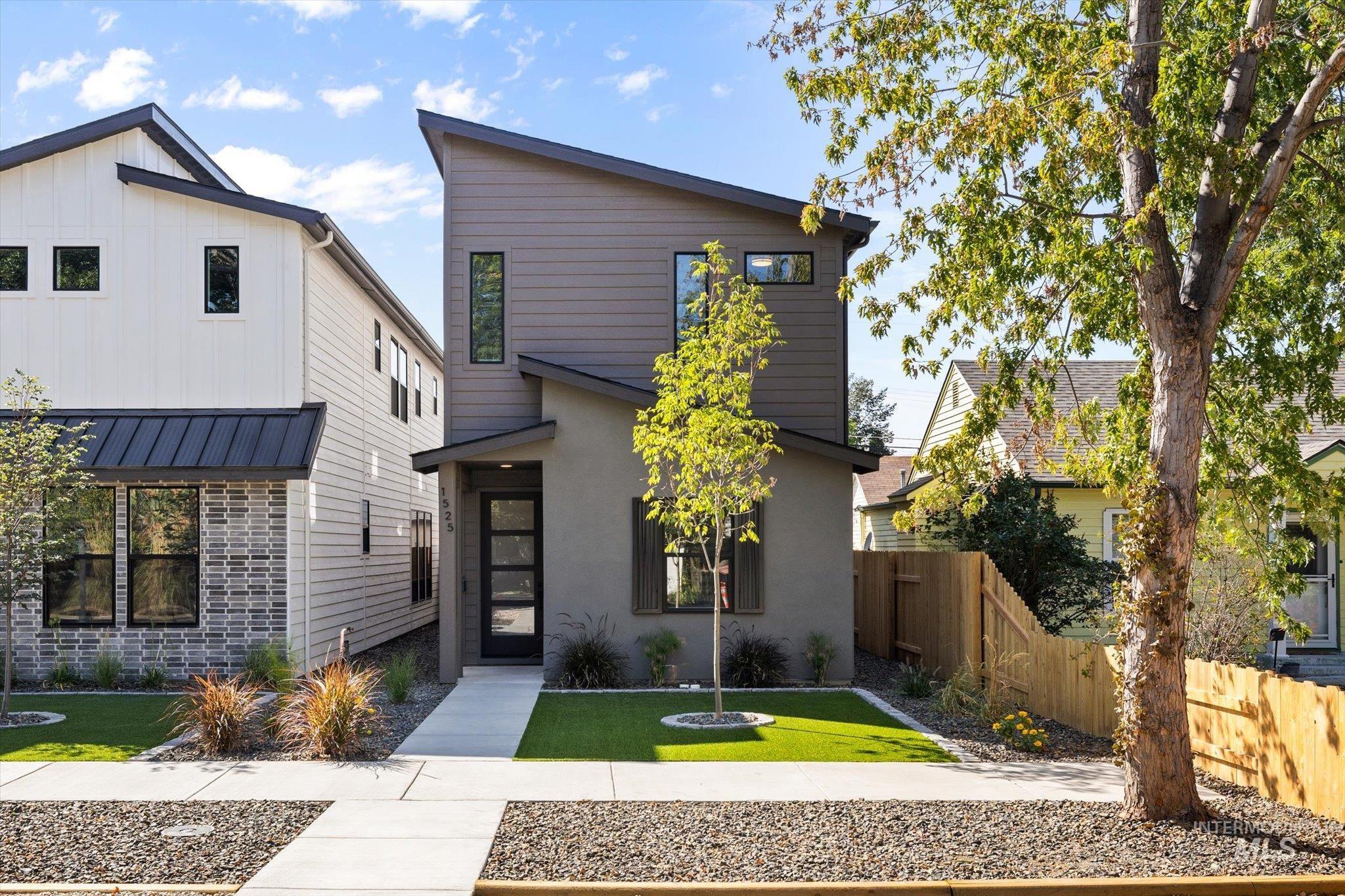 Modern home with a metal roof and a standing seam roof