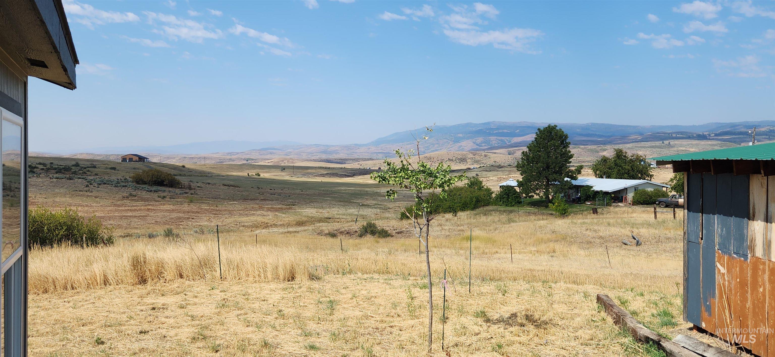 View of mountain background with rural landscape