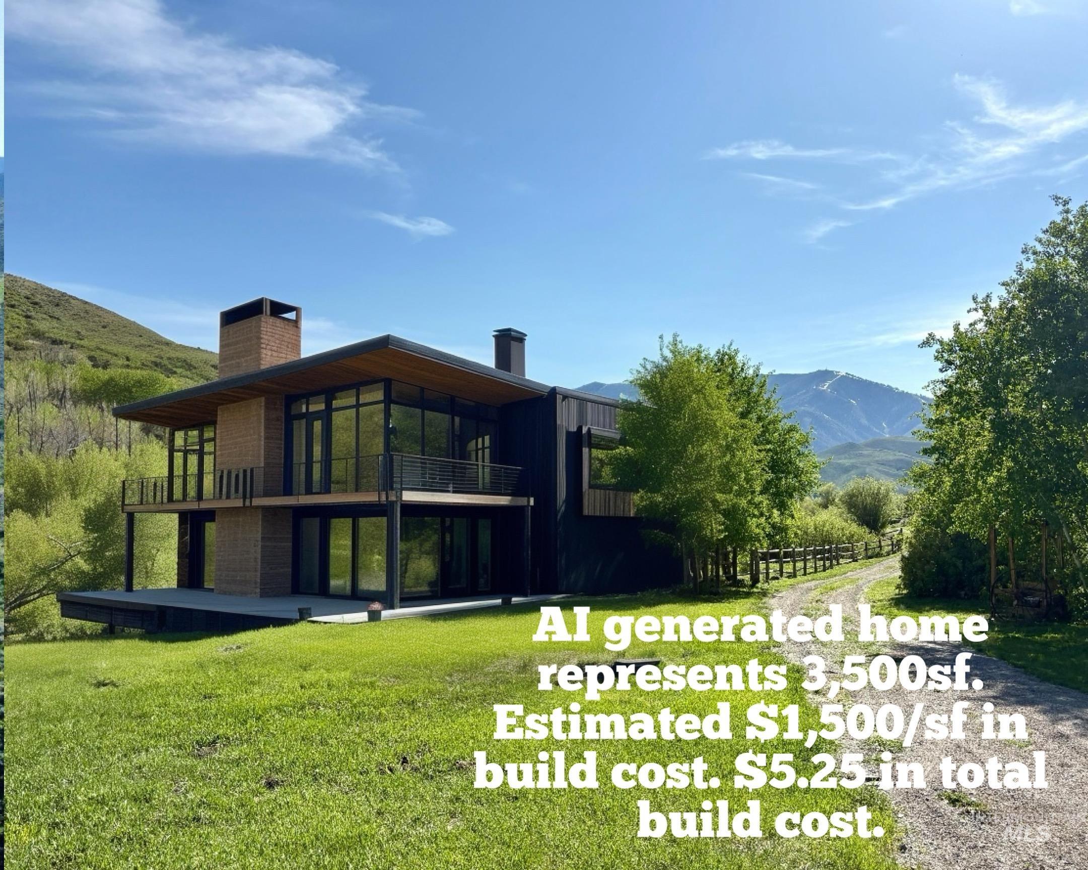 Back of property featuring a chimney, a balcony, a mountain view, a patio area, and a lawn