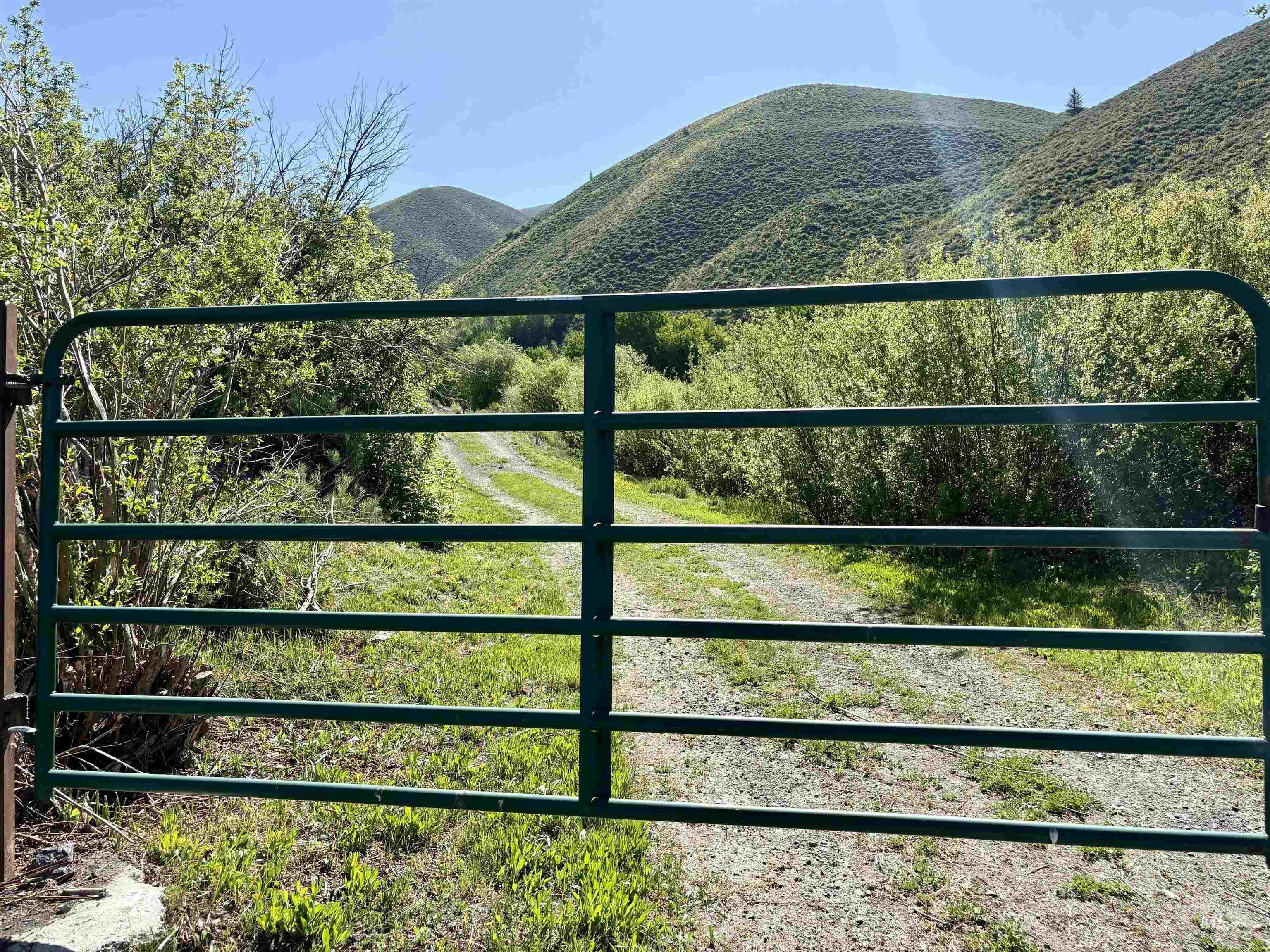 Gate featuring a mountain view
