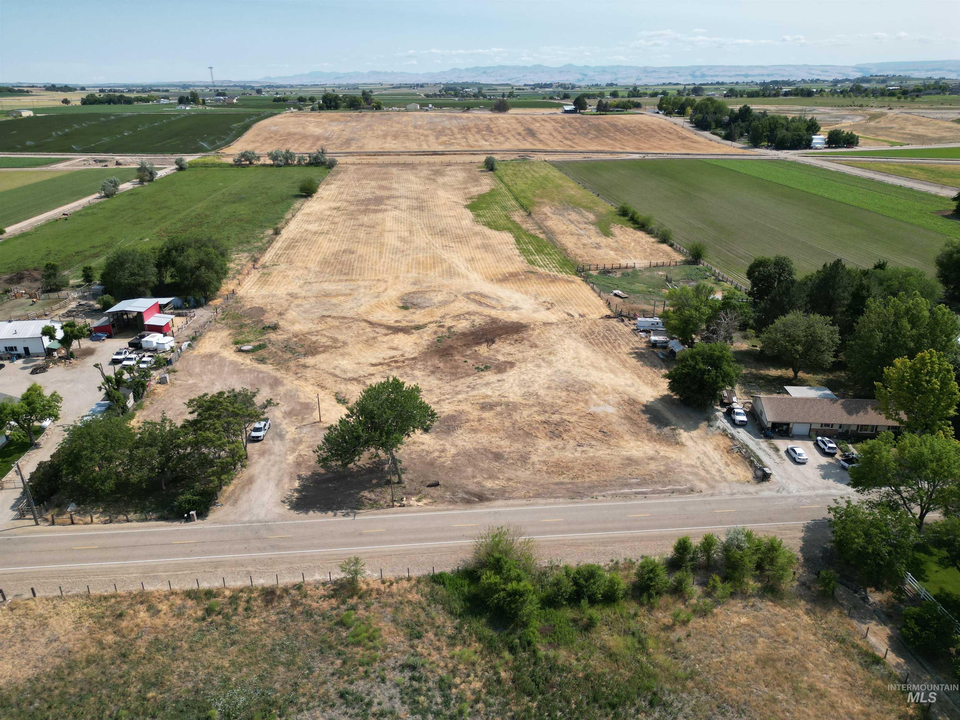 Overview of rural landscape featuring abundant farmland