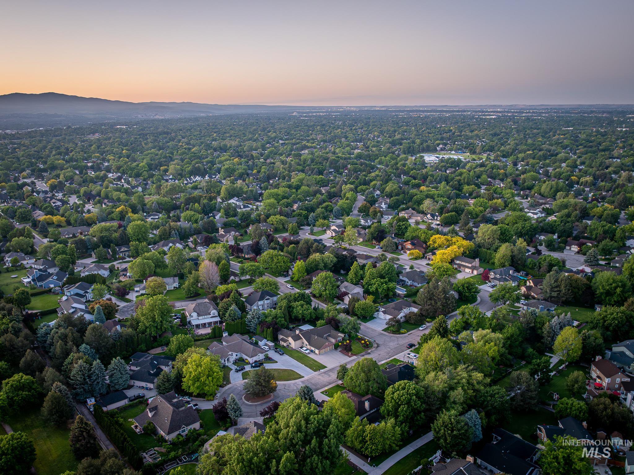 Aerial view of residential area