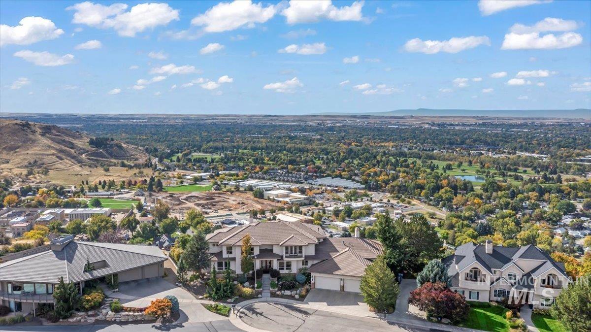 Aerial view of residential area