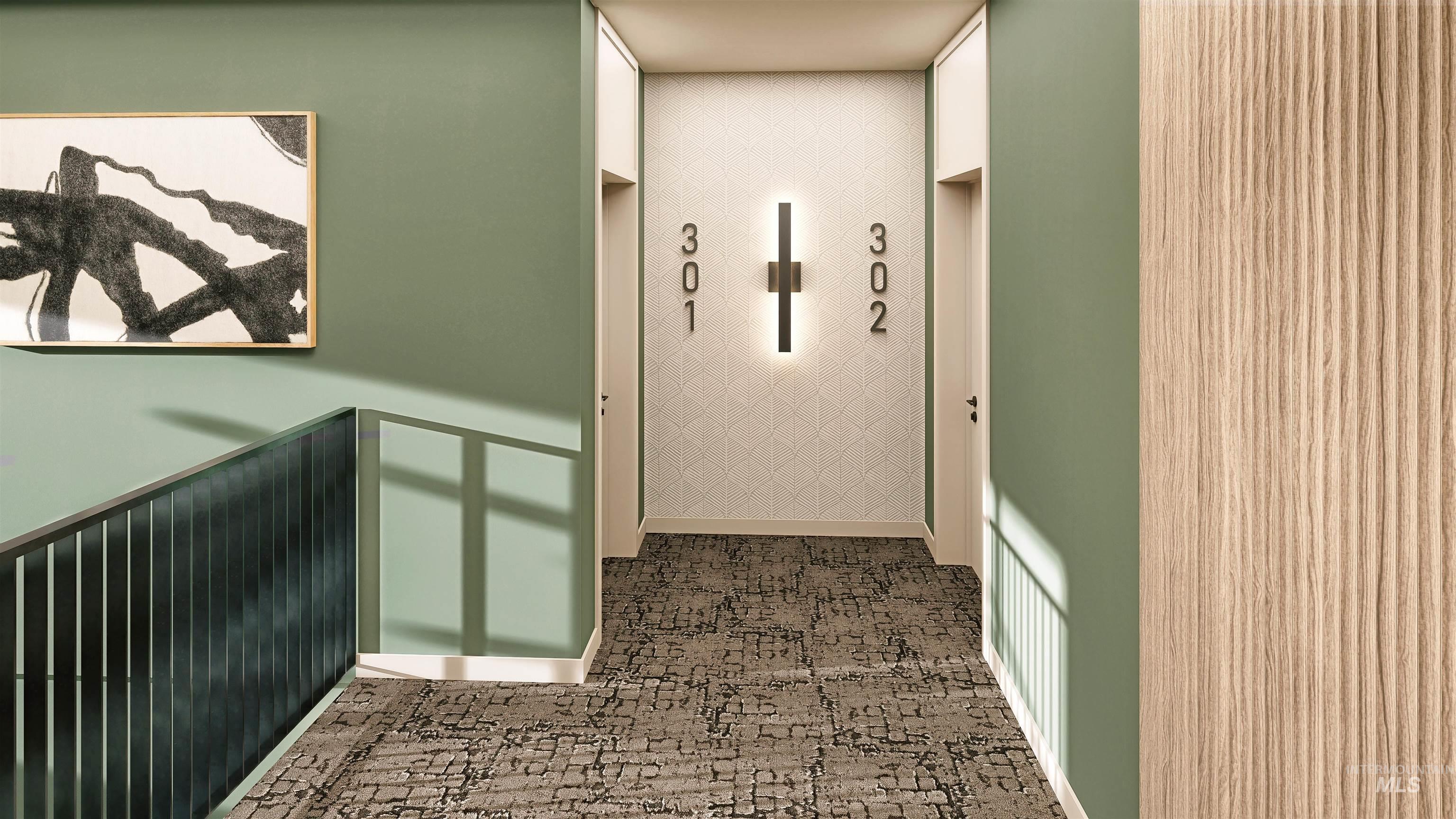 Corridor with baseboards