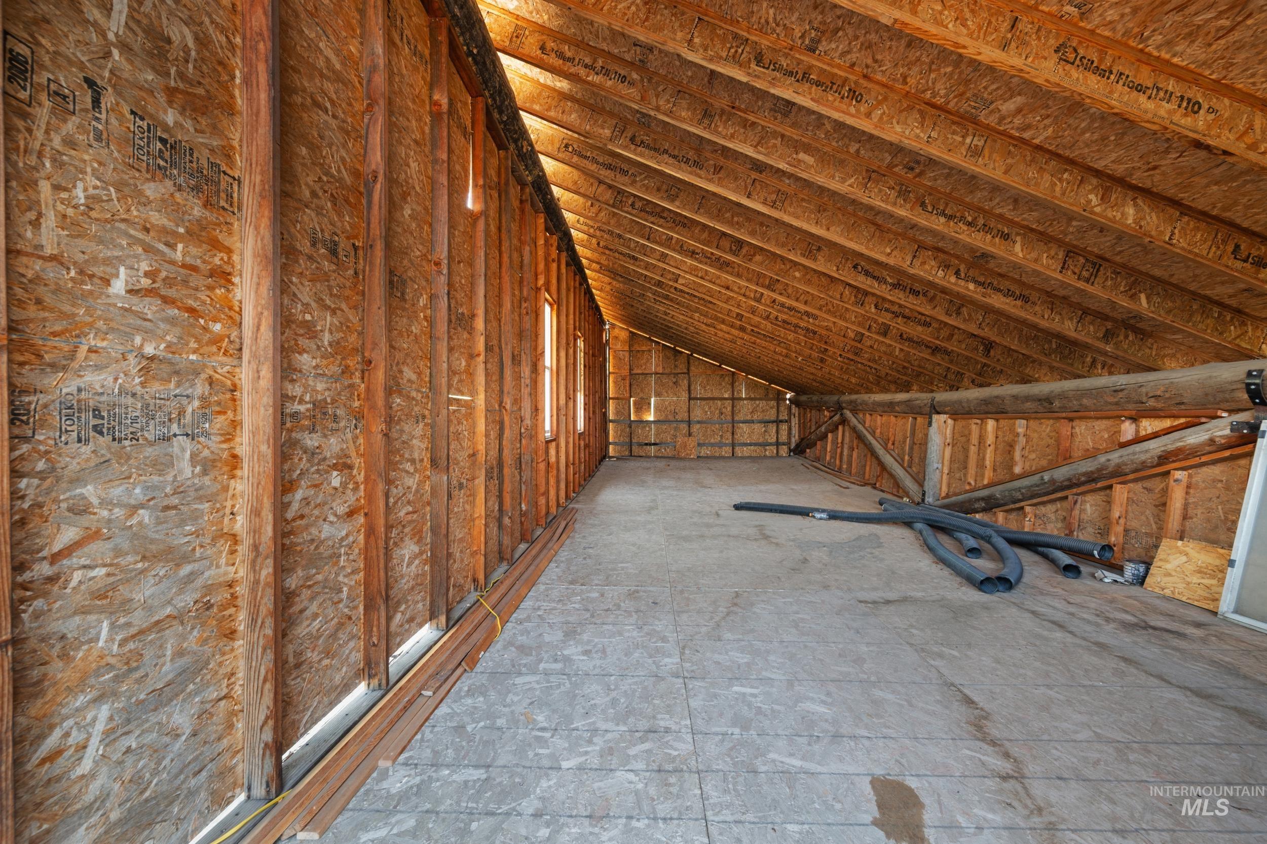 View of unfinished attic