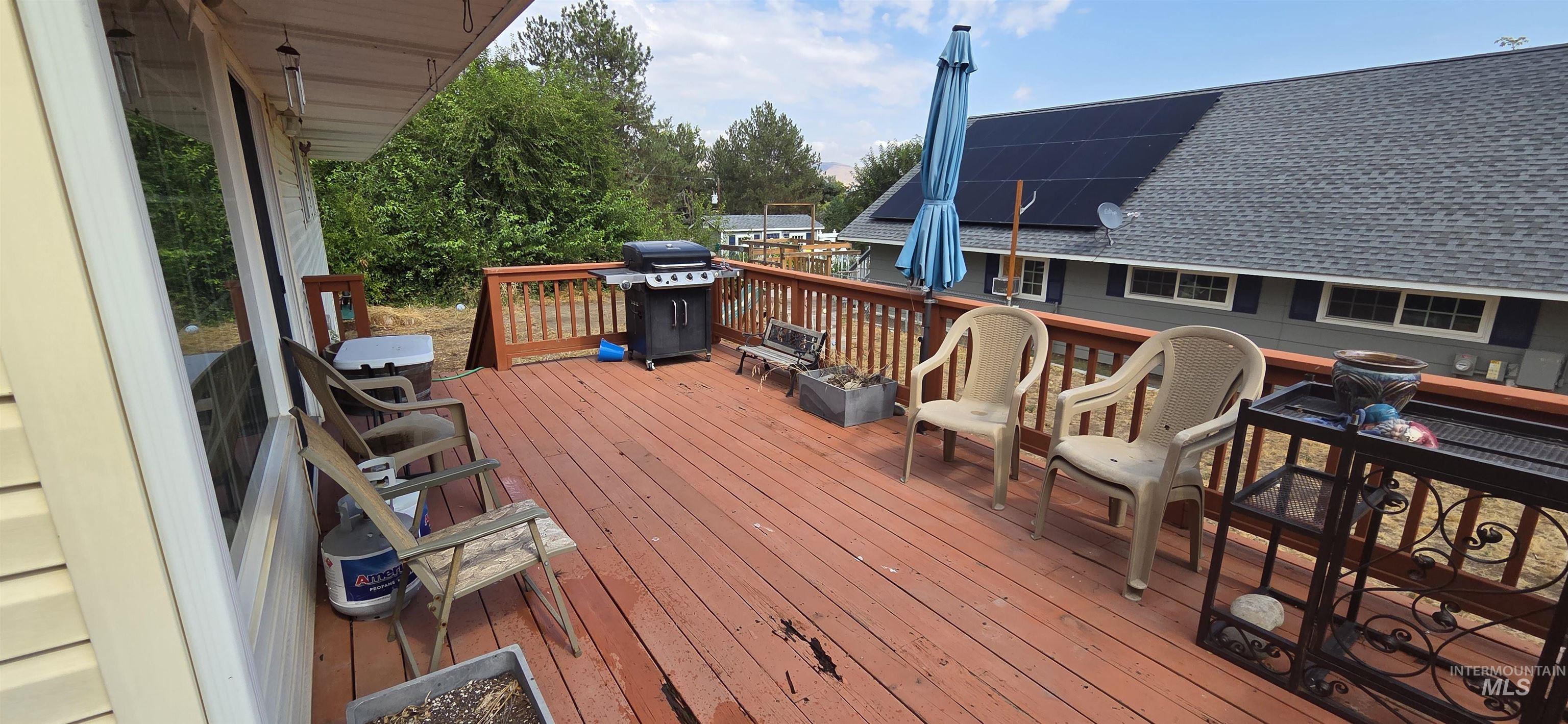 Wooden deck with grilling area