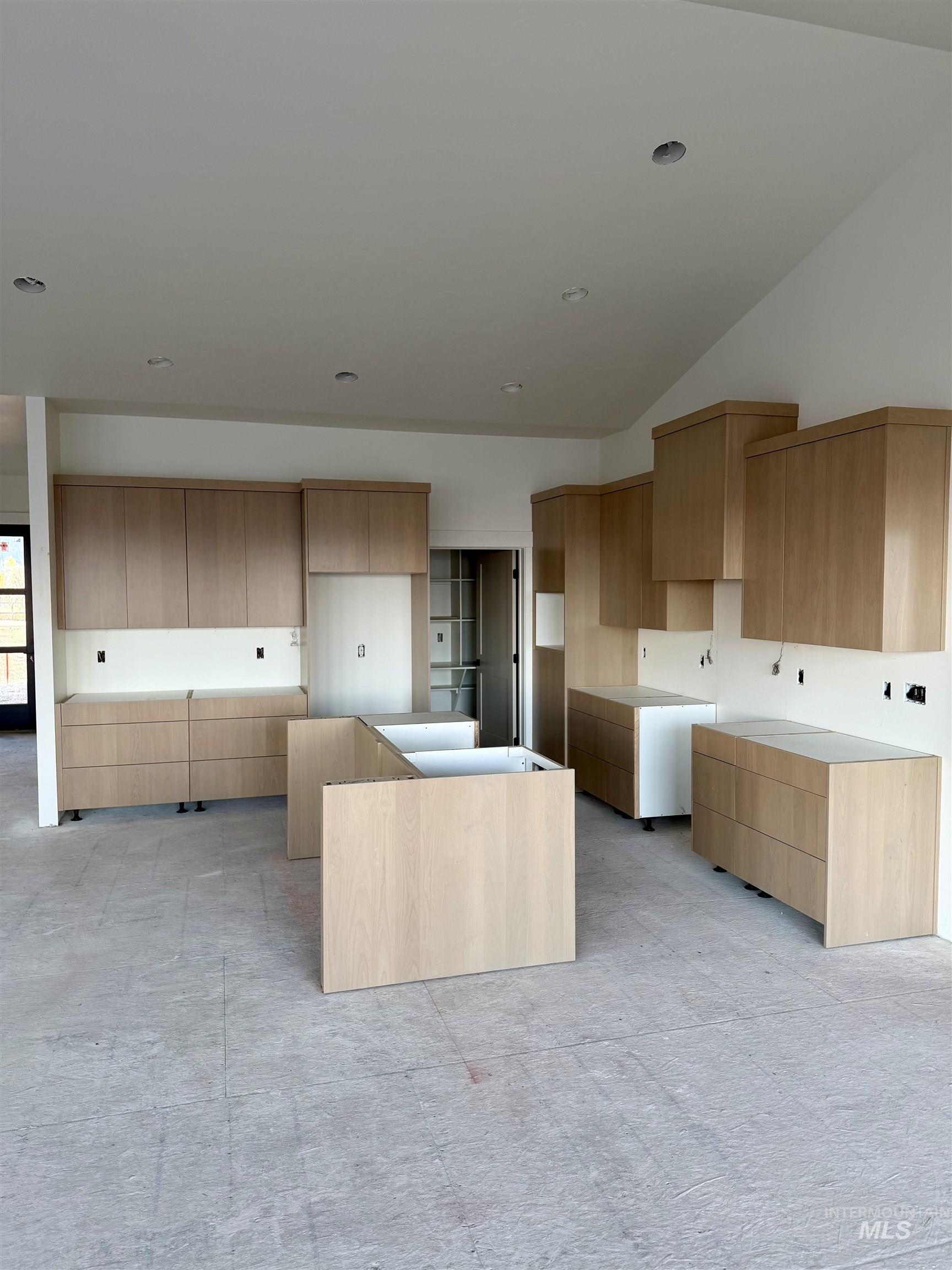 Kitchen with a kitchen island and modern cabinets