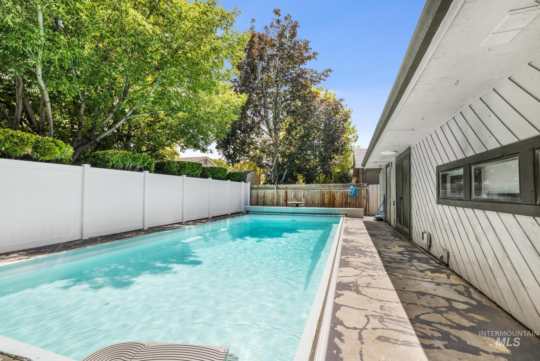 View of swimming pool featuring a fenced backyard