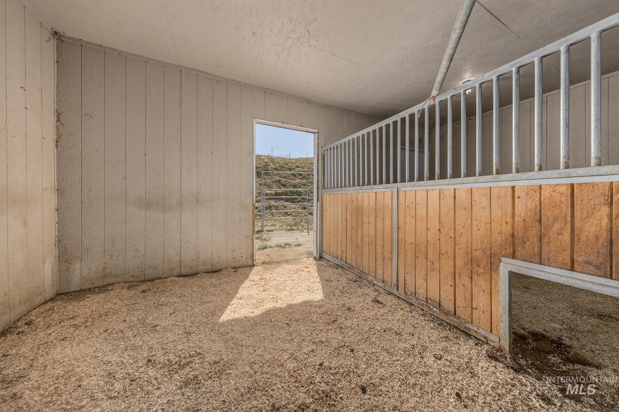 View of horse barn