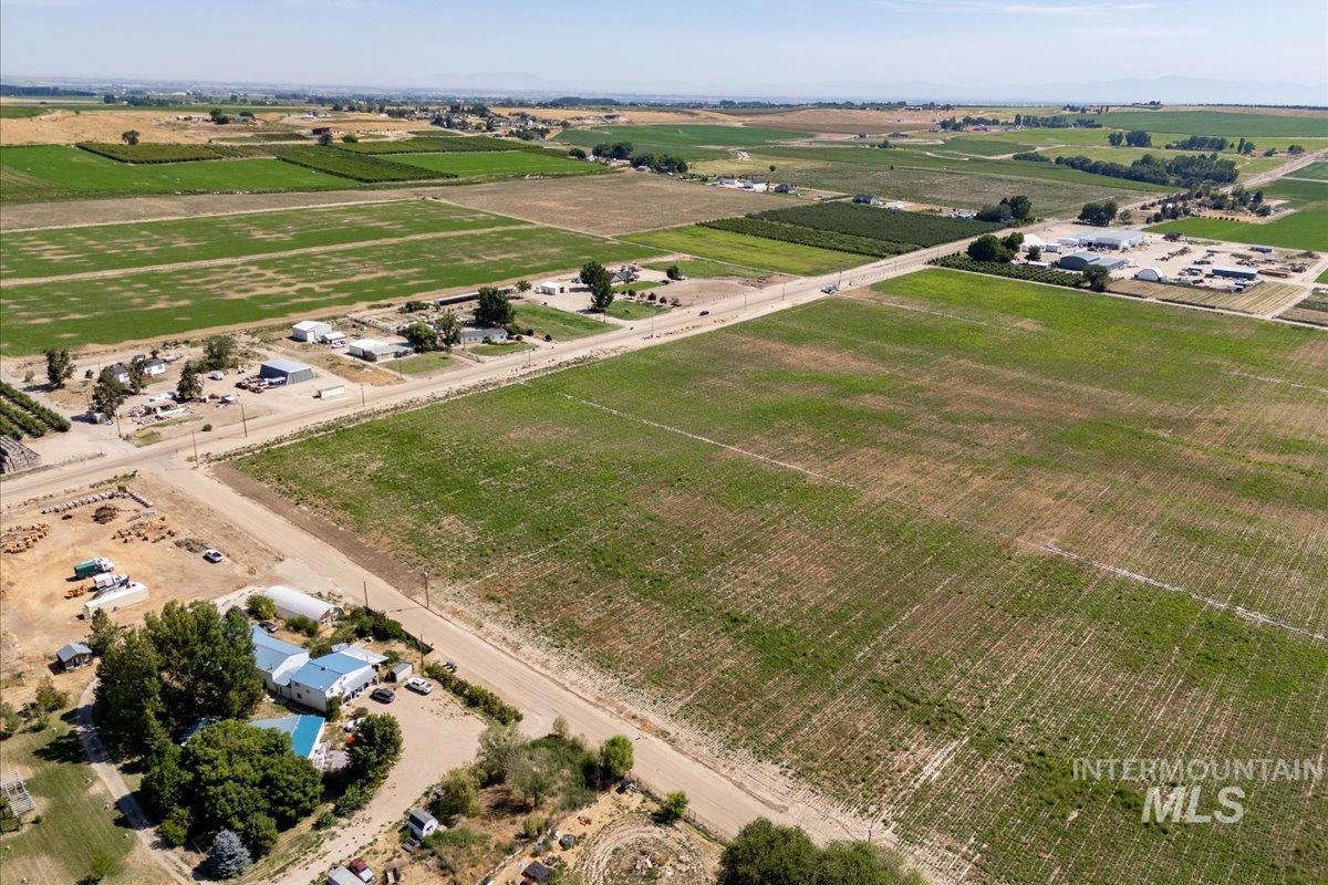 Overview of rural landscape with abundant farmland