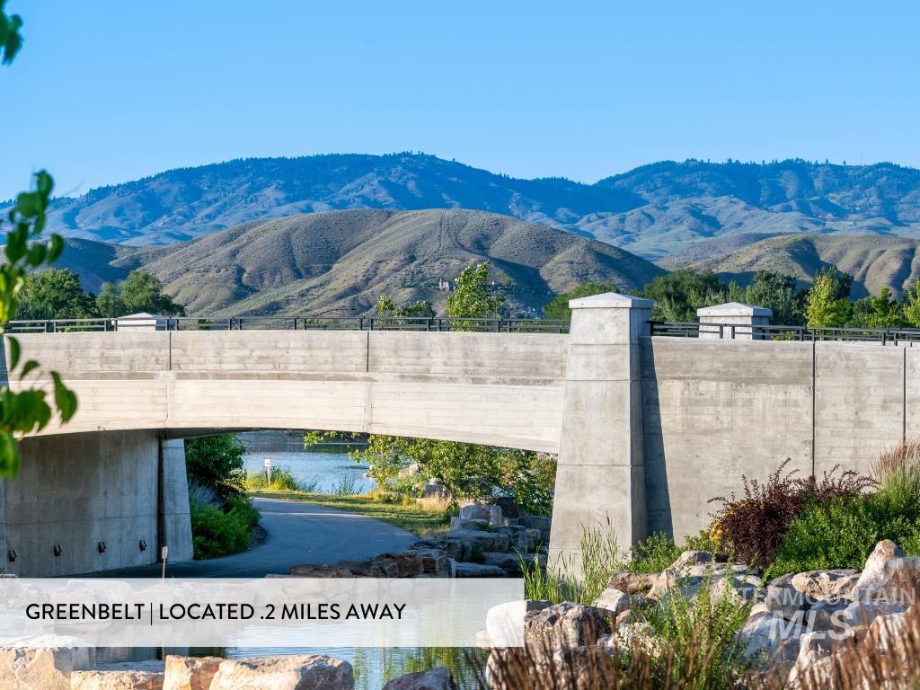 Mountain view featuring a notable bridge