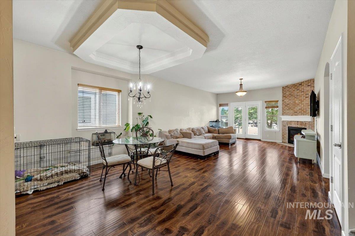 Spacious interior featuring rich wood-finish flooring
