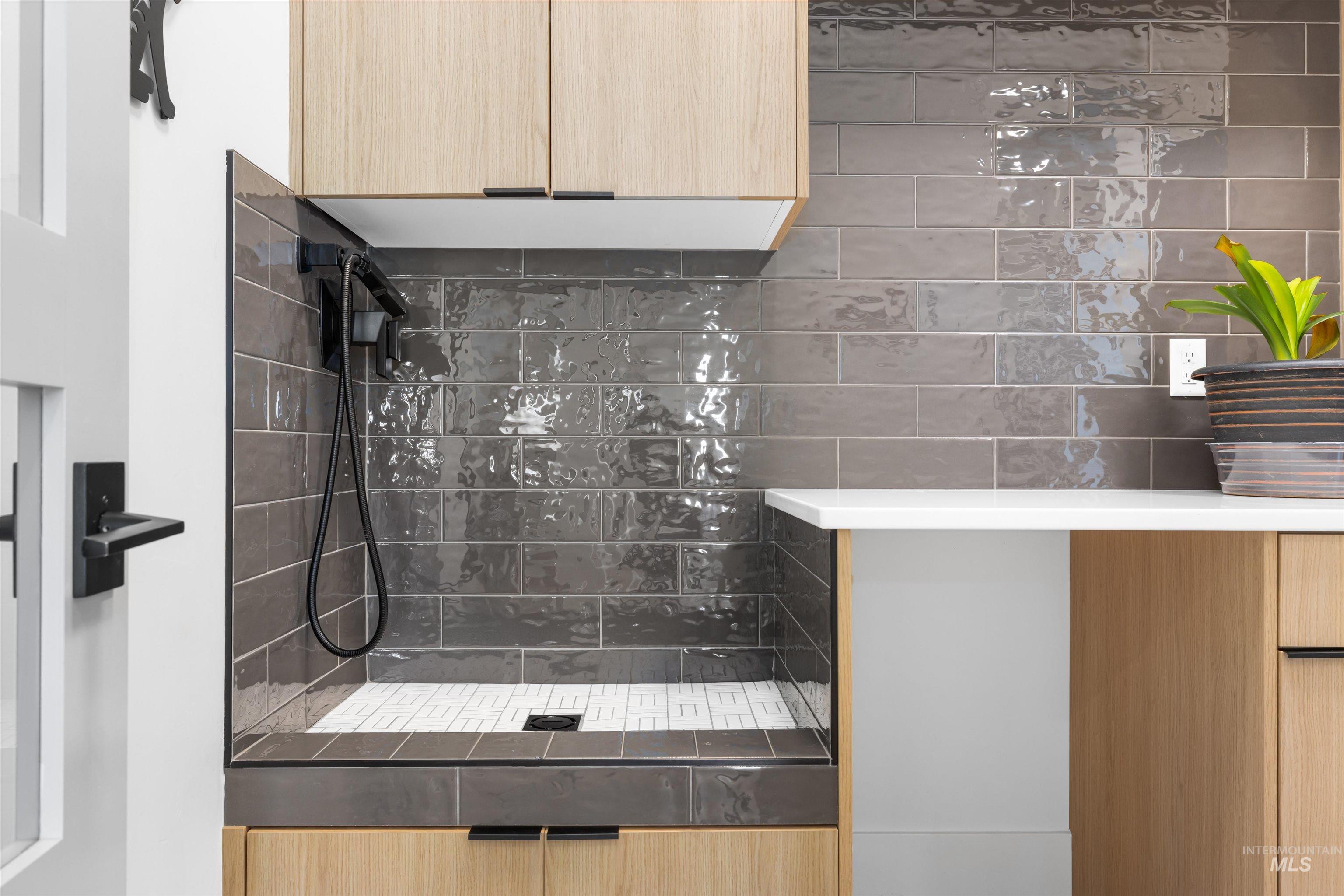 Bathroom featuring a stall shower