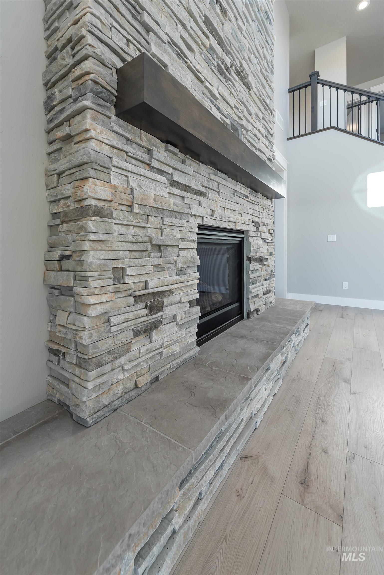 Detailed view of a fireplace