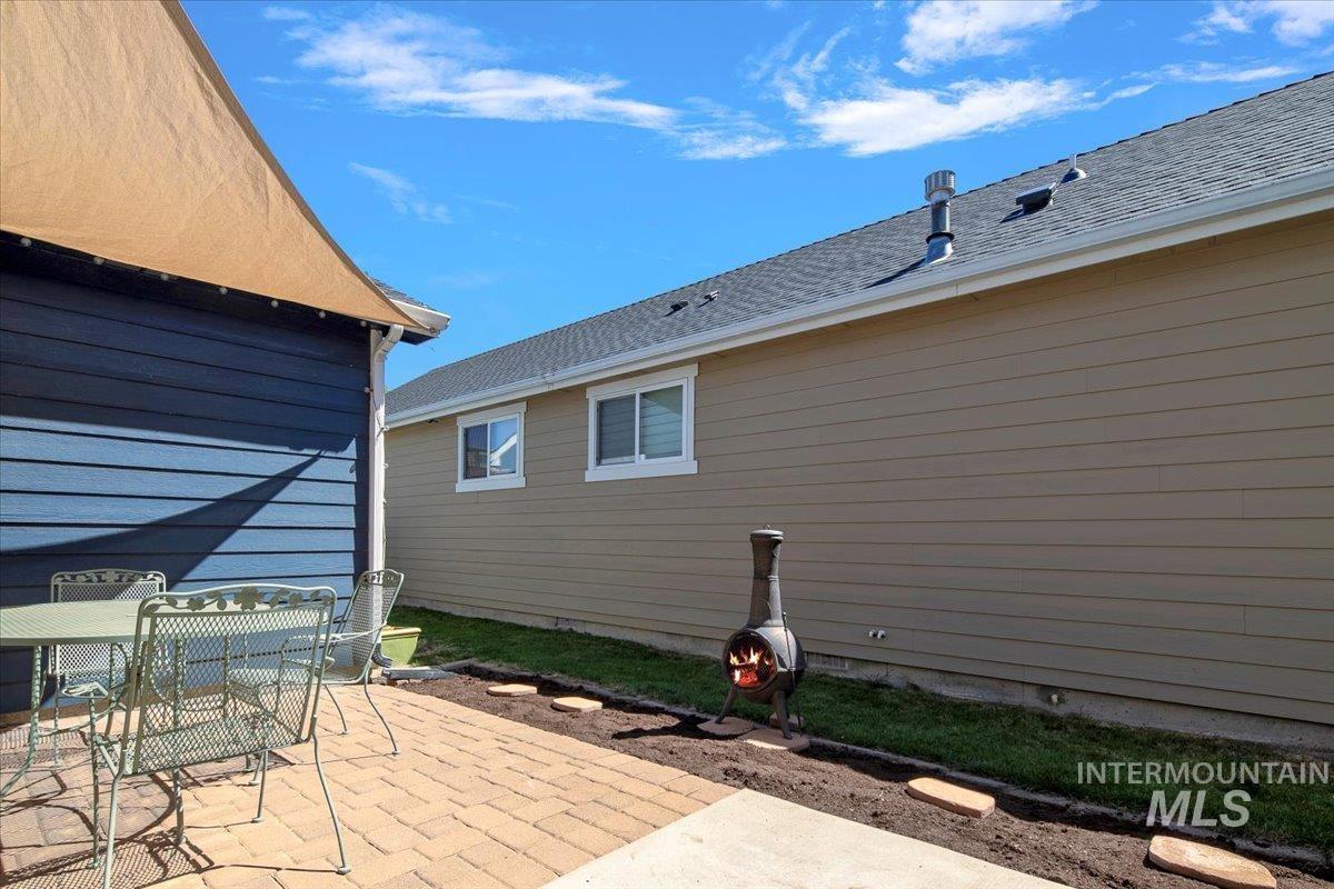 View of patio featuring outdoor dining area