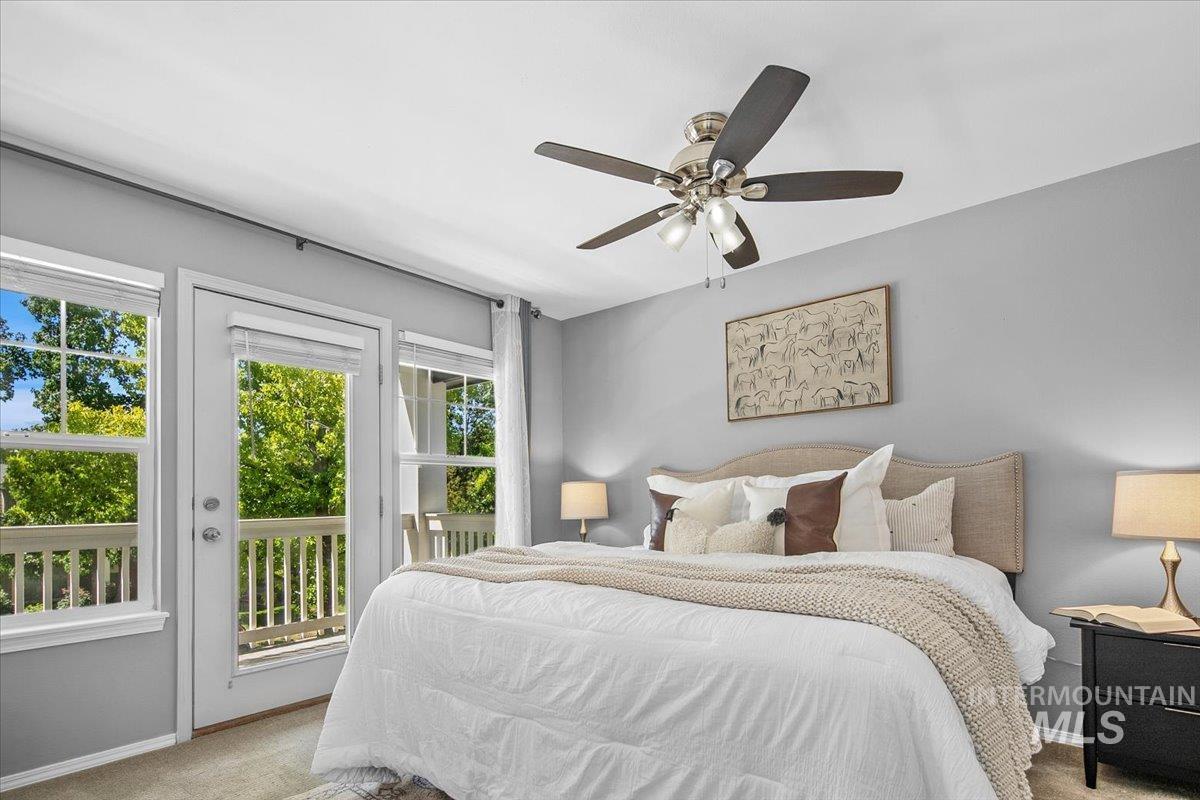 Primary suite with private viewing balcony.