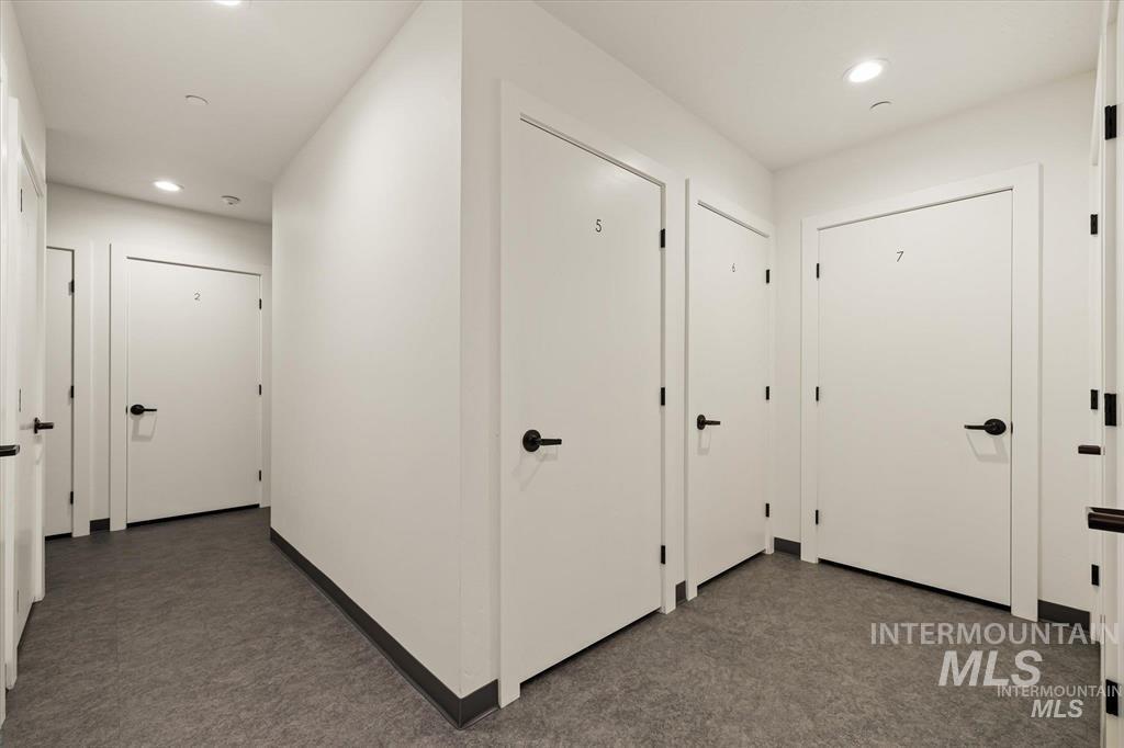 Hallway with recessed lighting