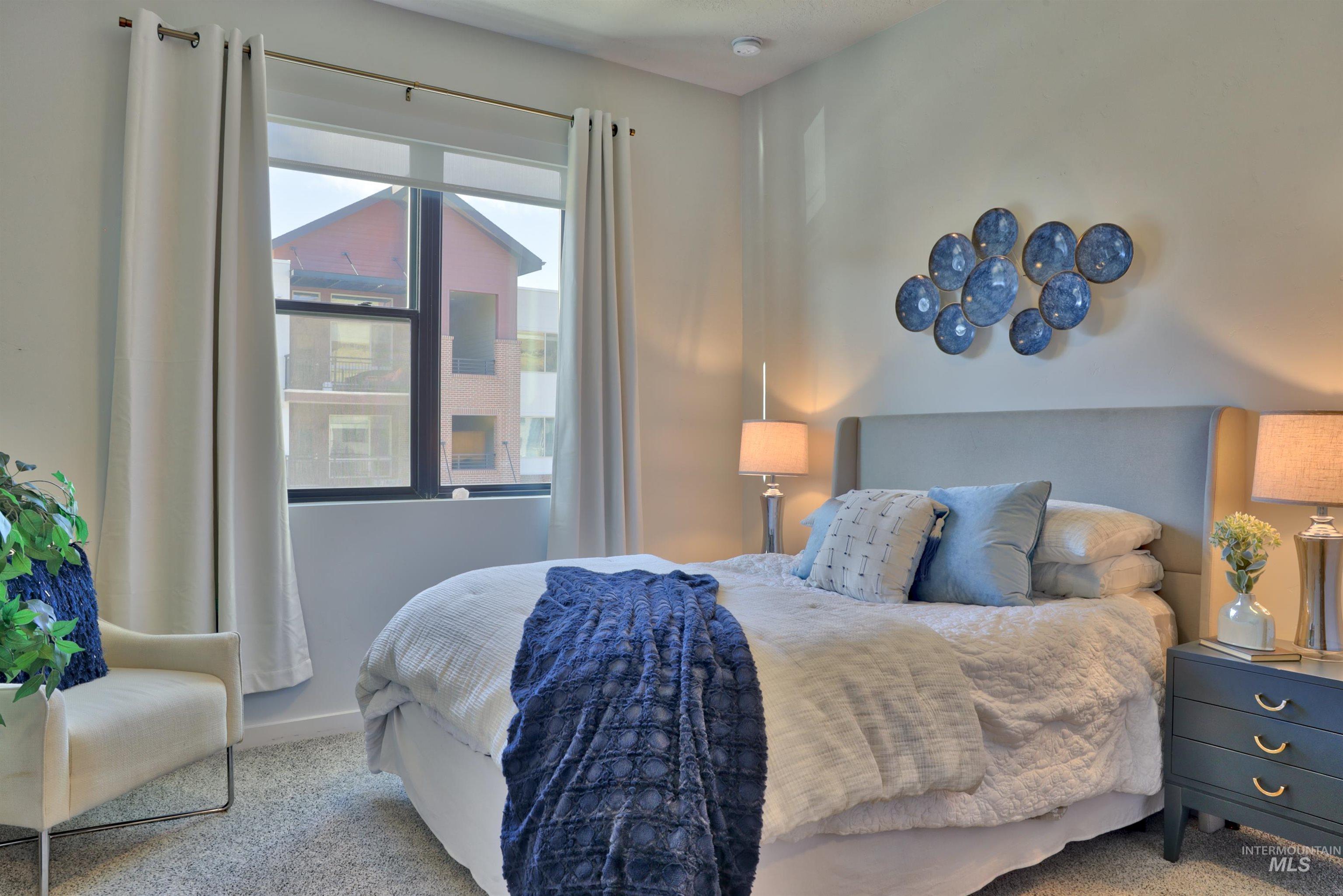 Bedroom featuring carpet floors
