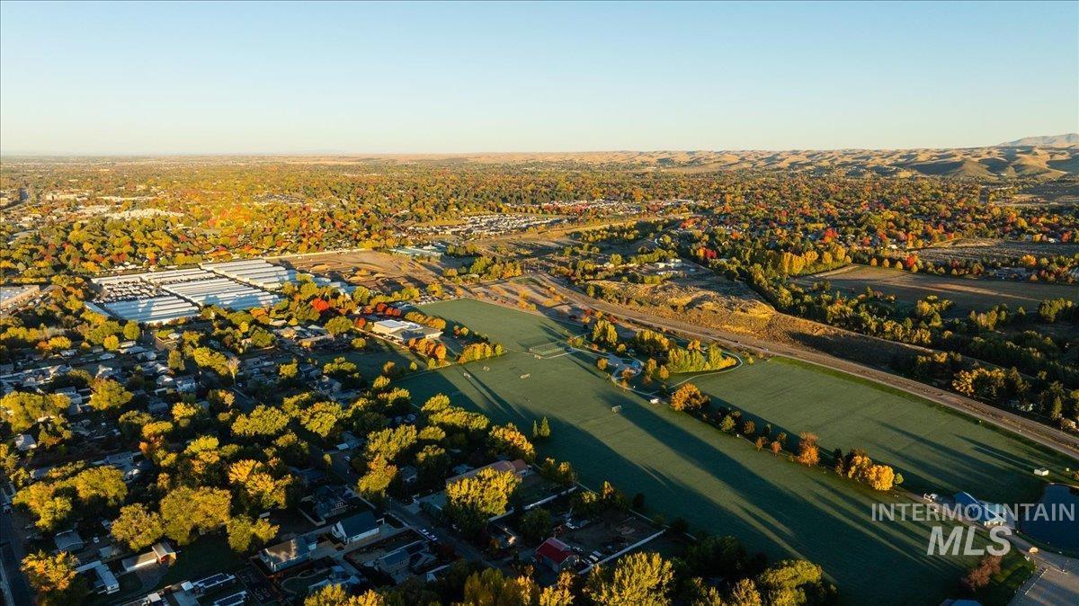 Drone / aerial view of a tree filled landscape
