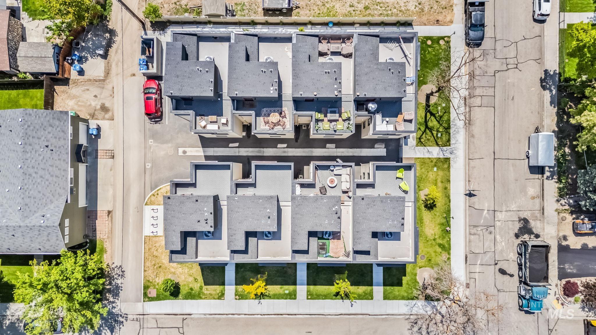 Aerial view of residential area