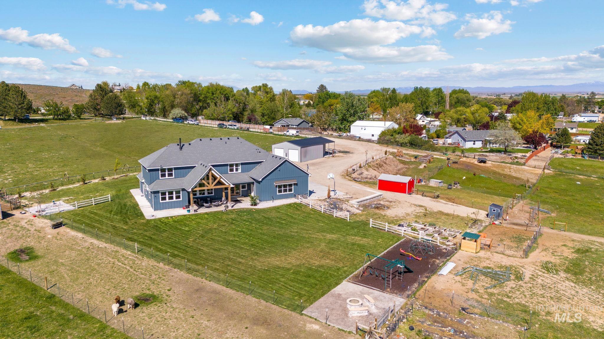 Aerial view of sparsely populated area