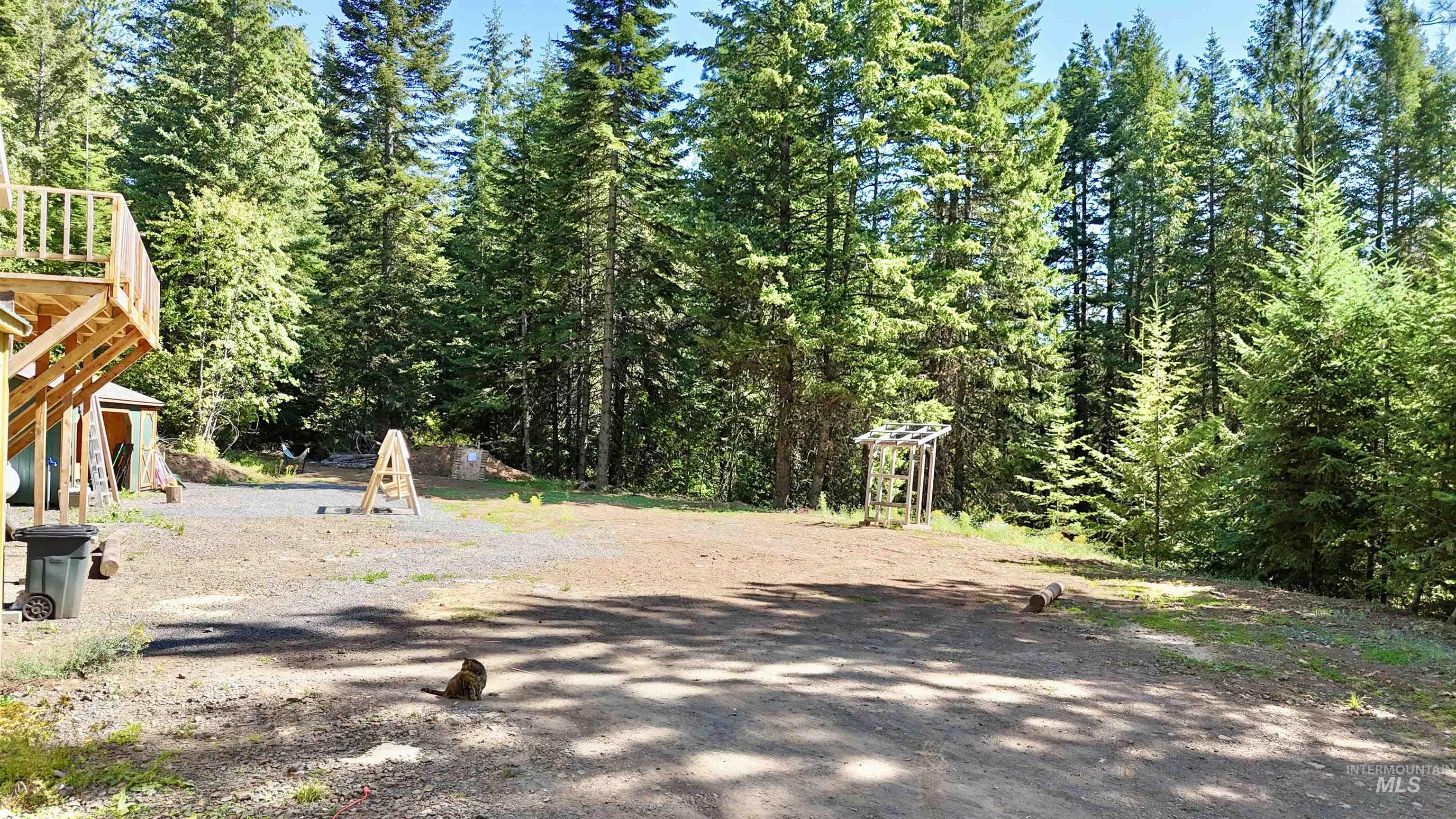 View of yard featuring a wooded view