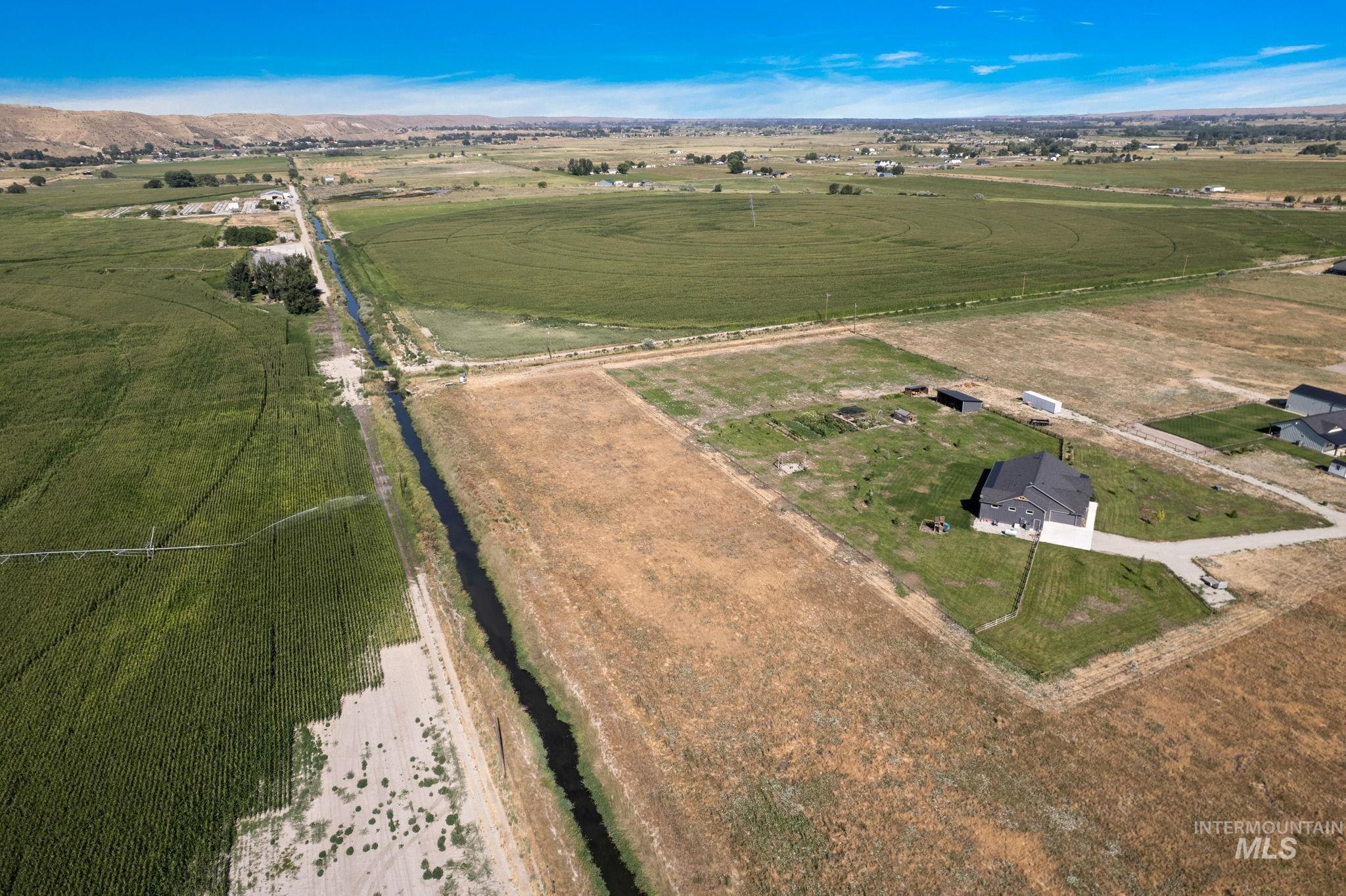 Aerial overview of property's location featuring rural landscape