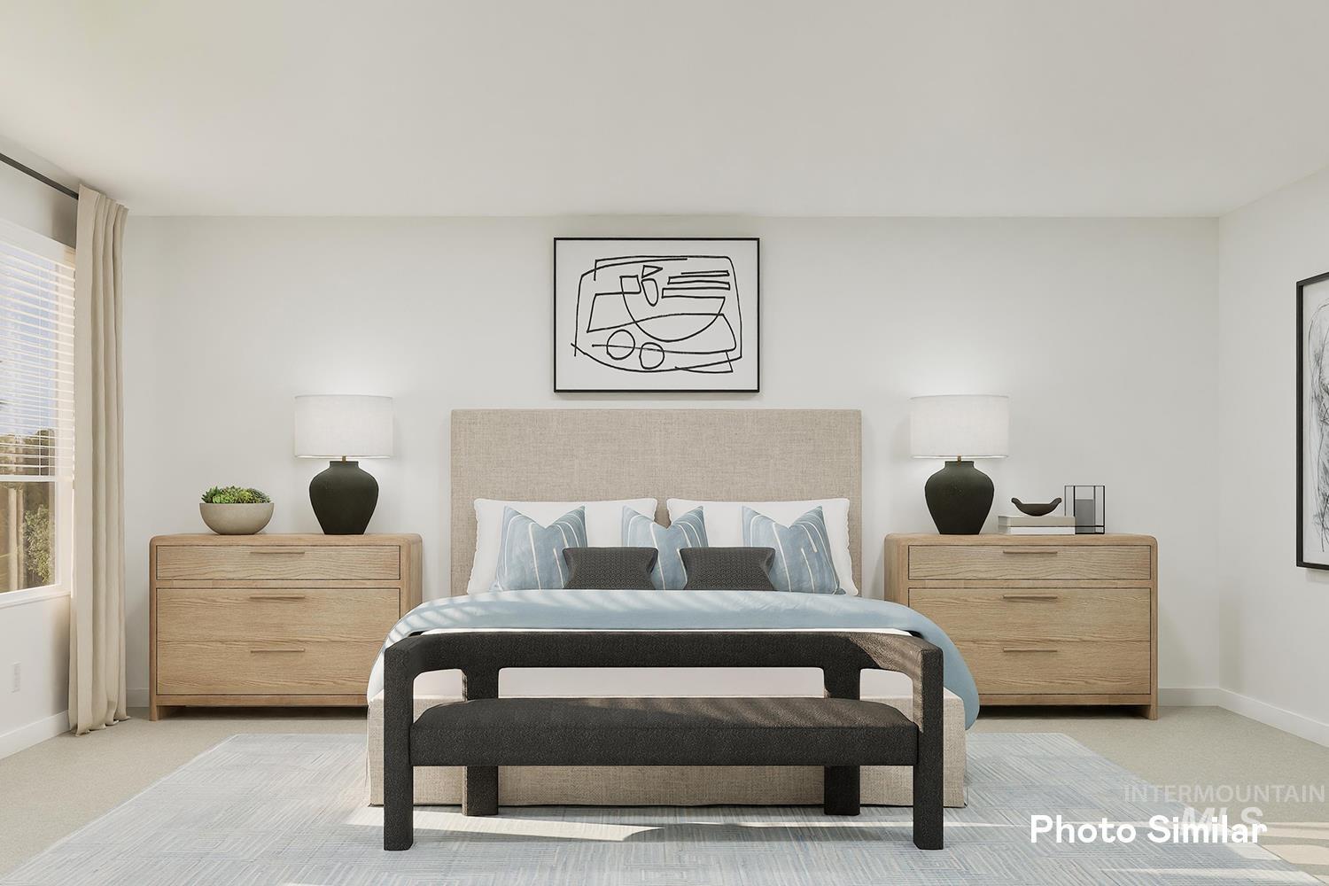 Bedroom with carpet floors