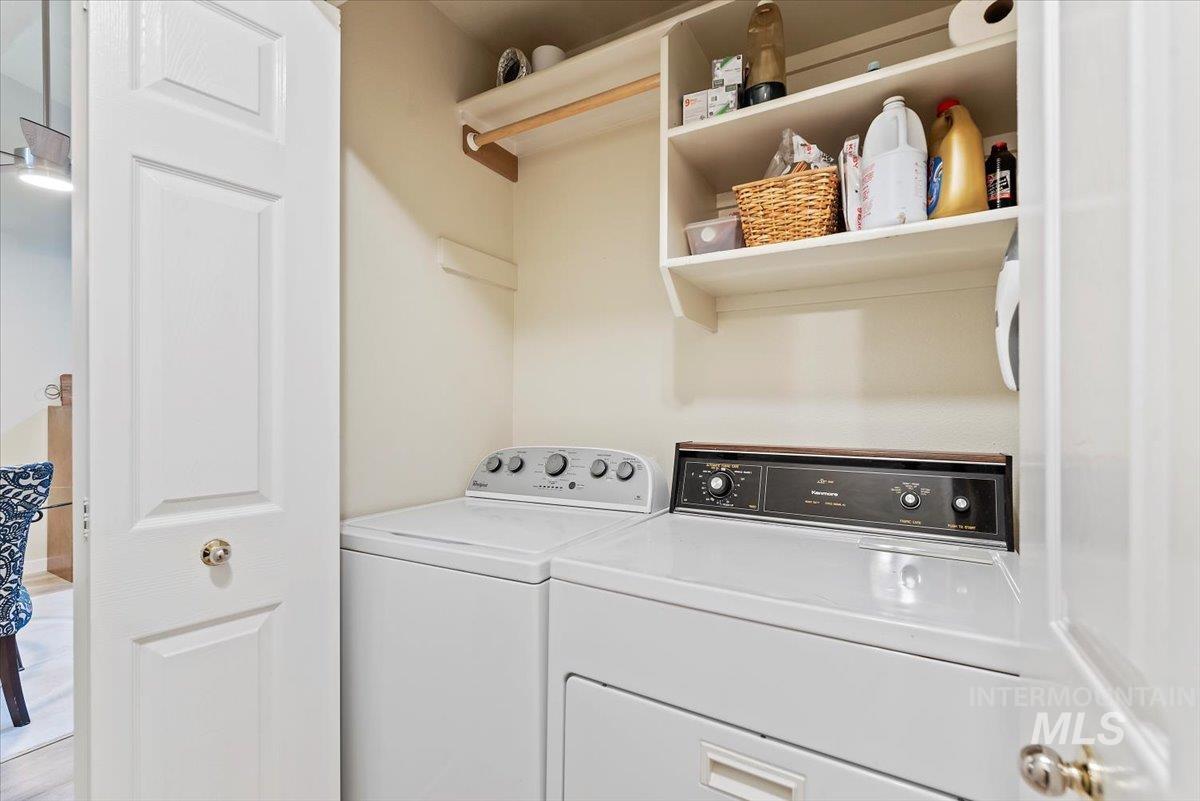 Laundry room featuring washer and dryer