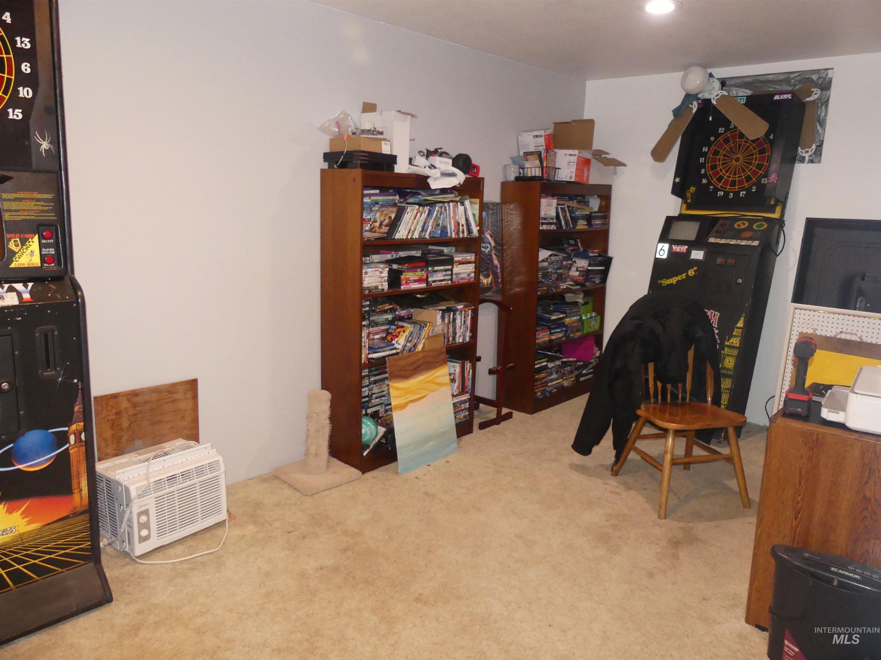 Office space featuring light carpet