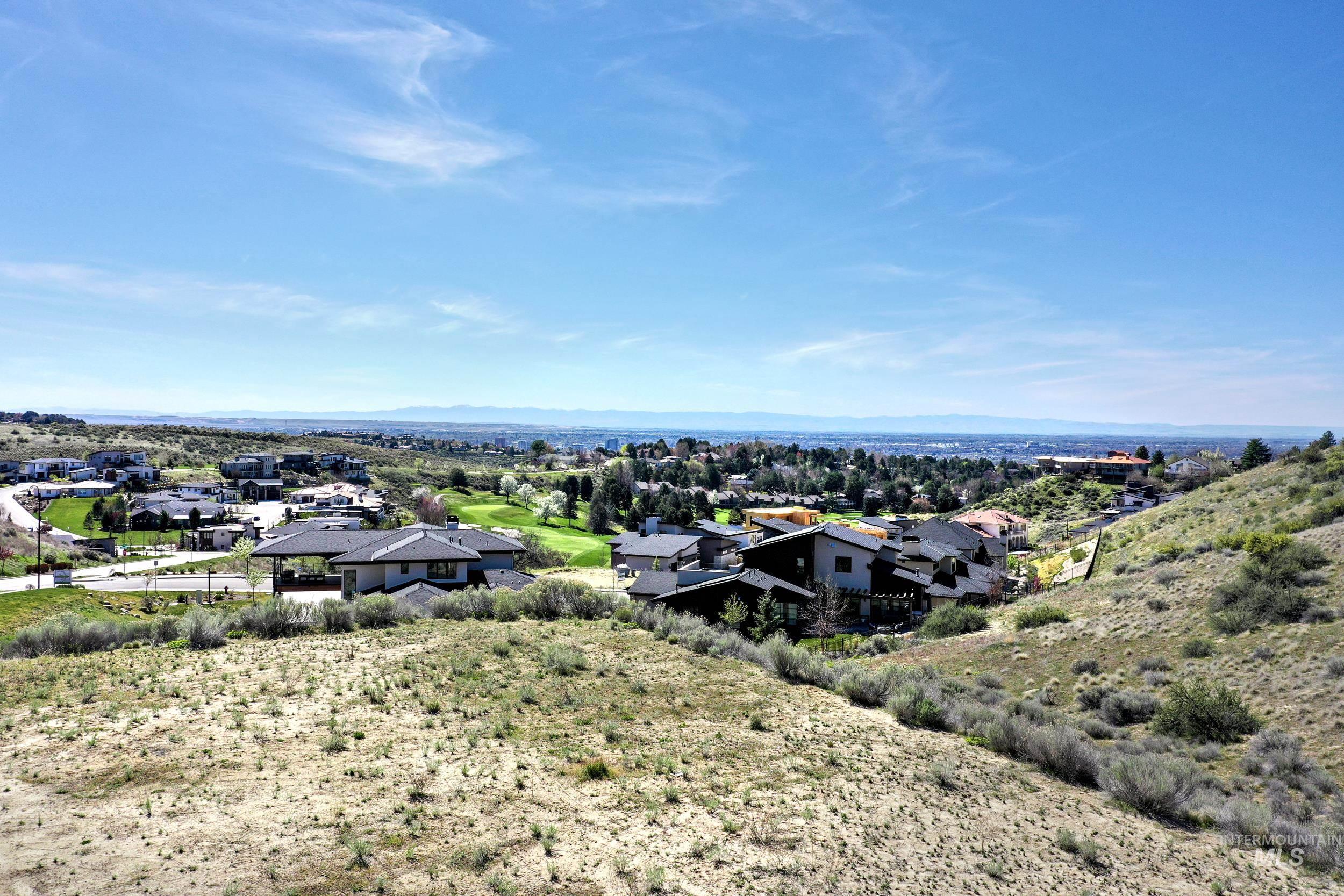 Aerial perspective of suburban area