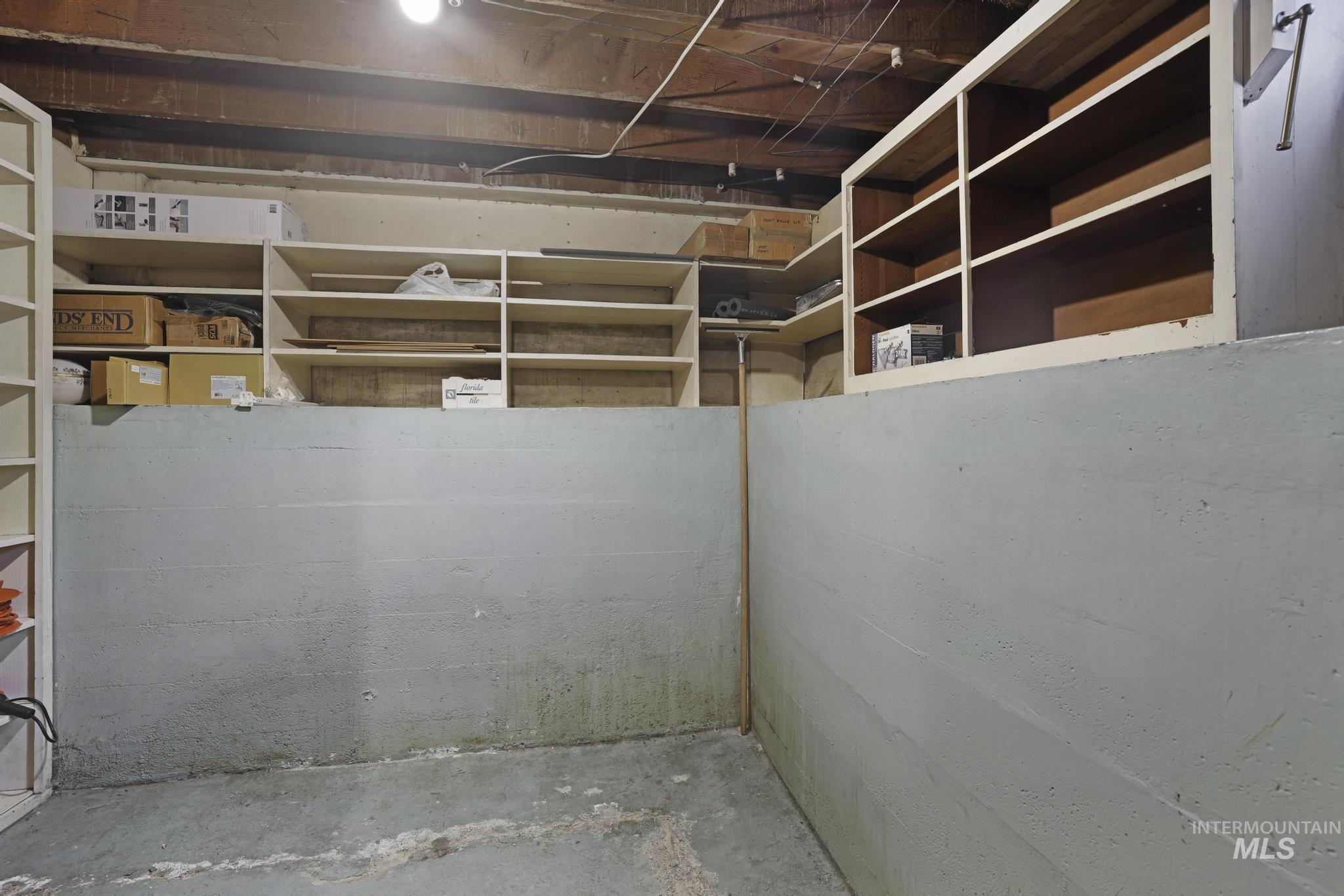View of unfinished basement
