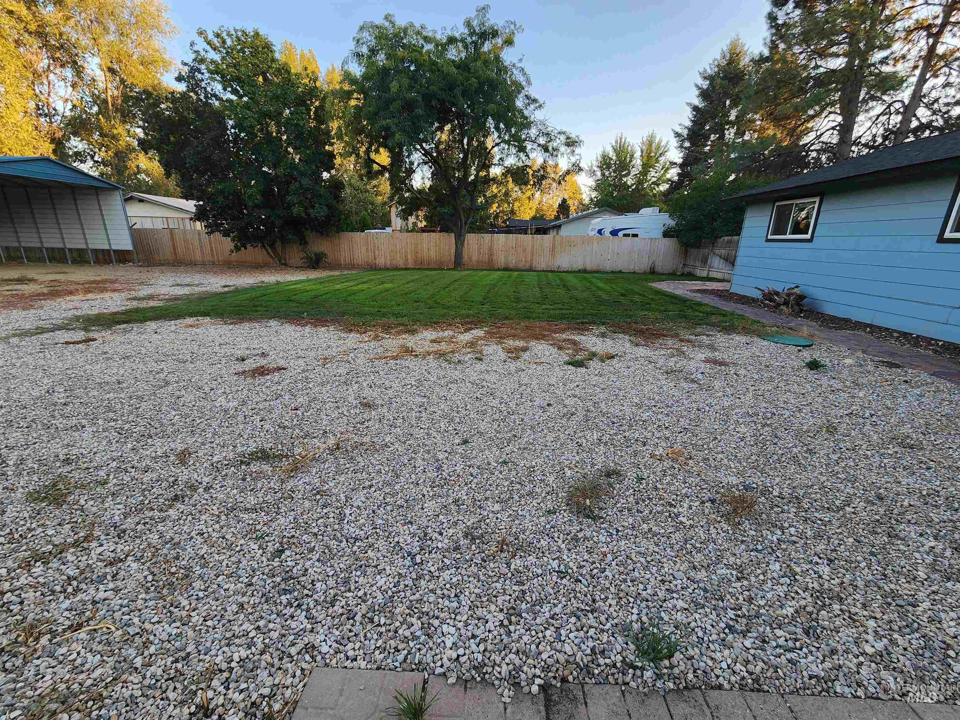 View of yard featuring a detached carport