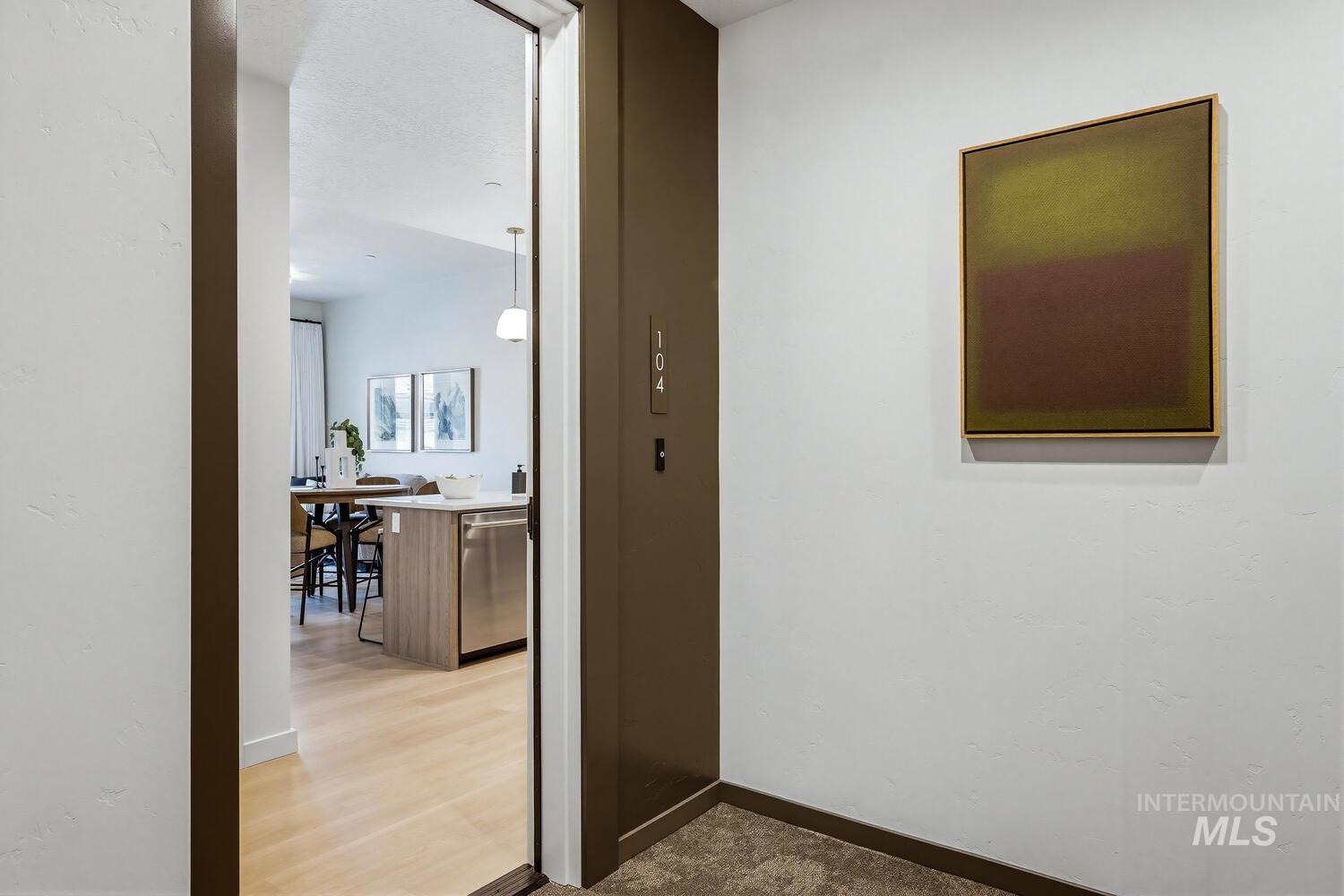 Hallway with baseboards