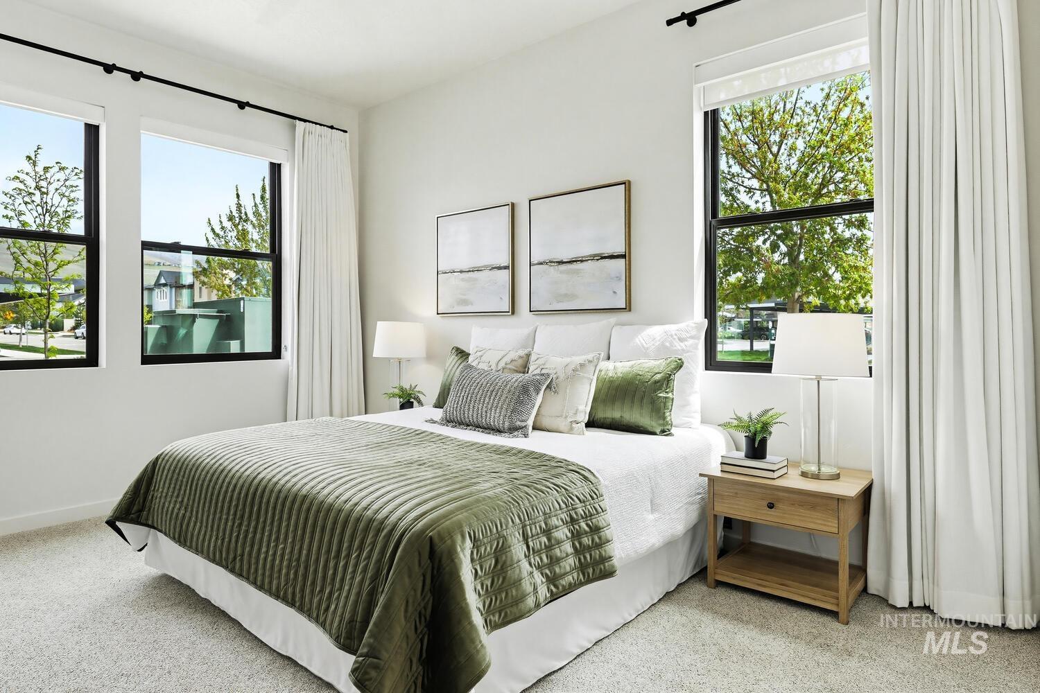 Bedroom with carpet floors