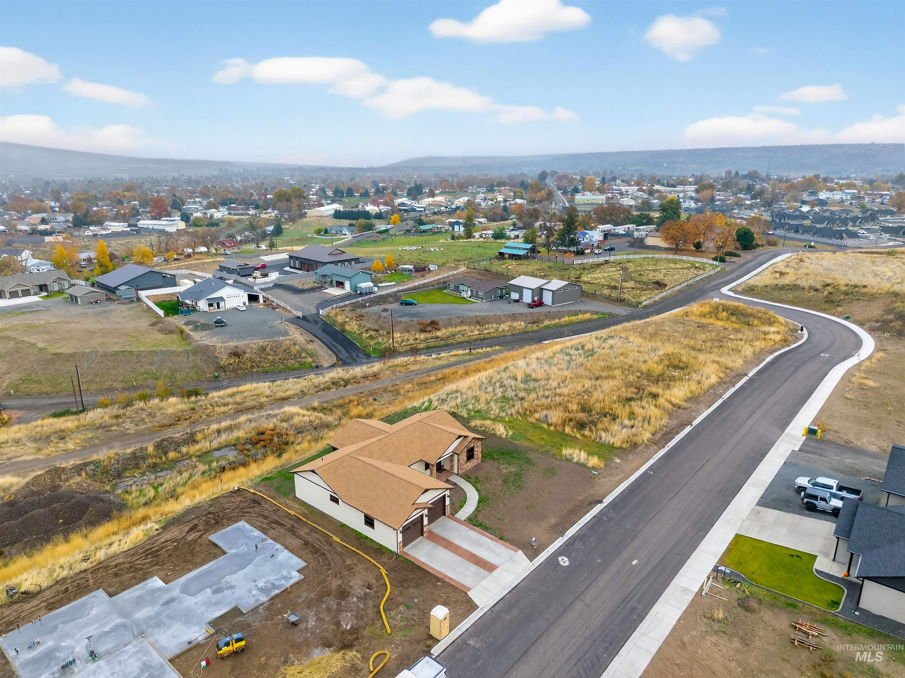 Aerial view of residential area