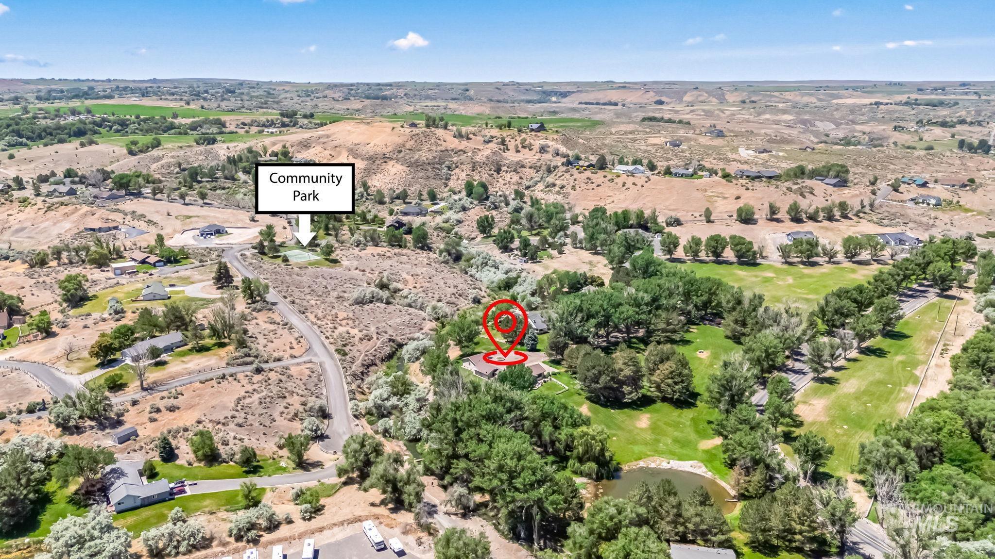 Aerial overview of property's location