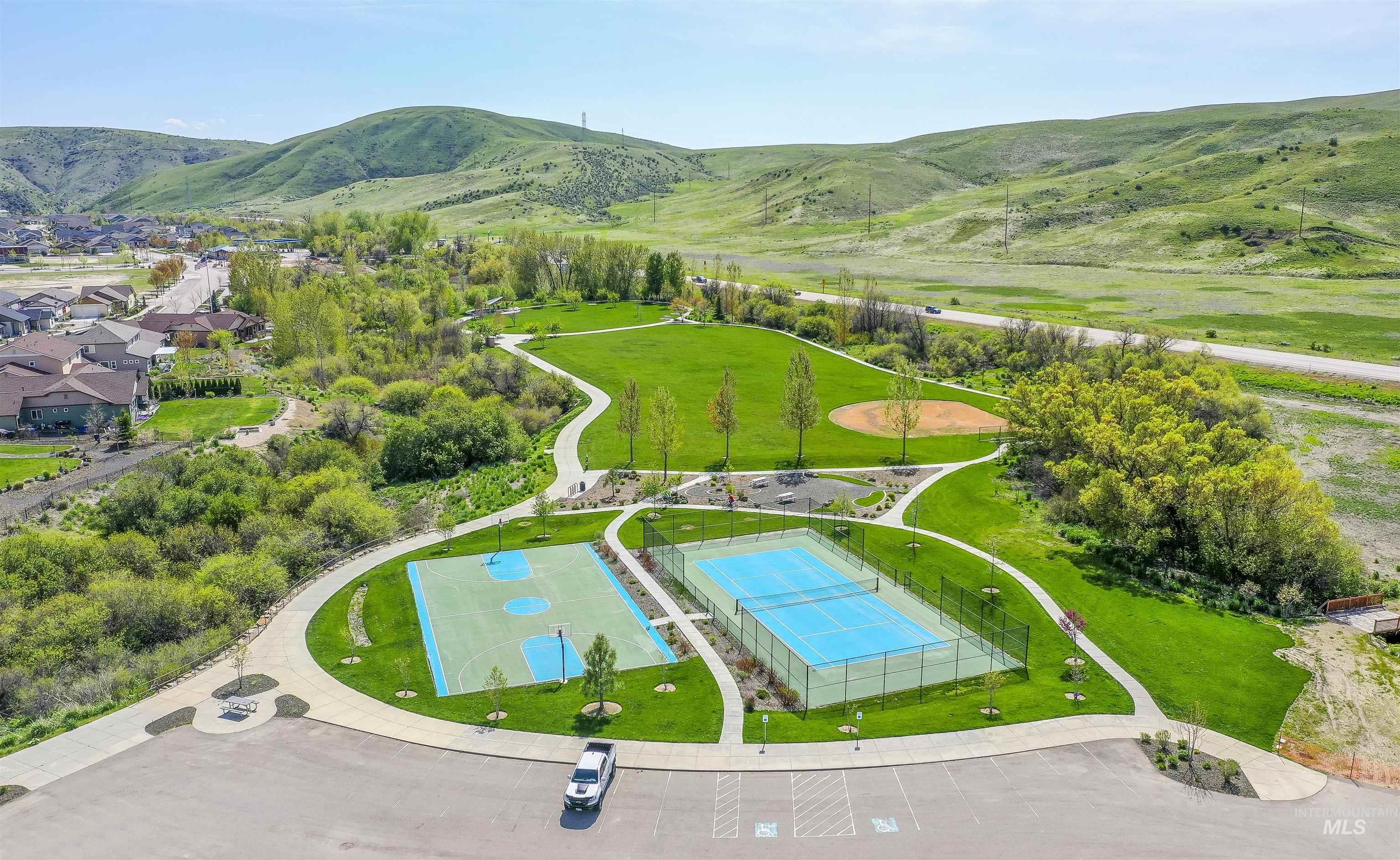 Pickleball, tennis, and basketball courts.