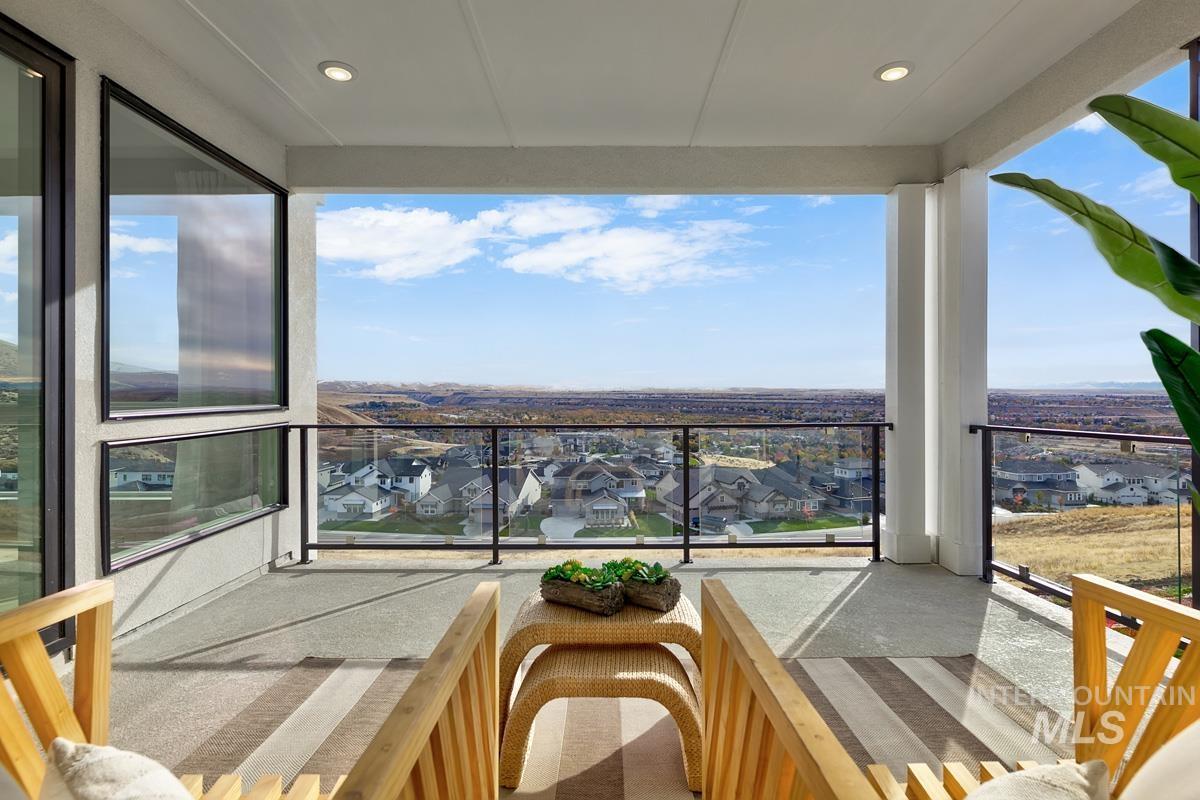 Balcony featuring a residential view