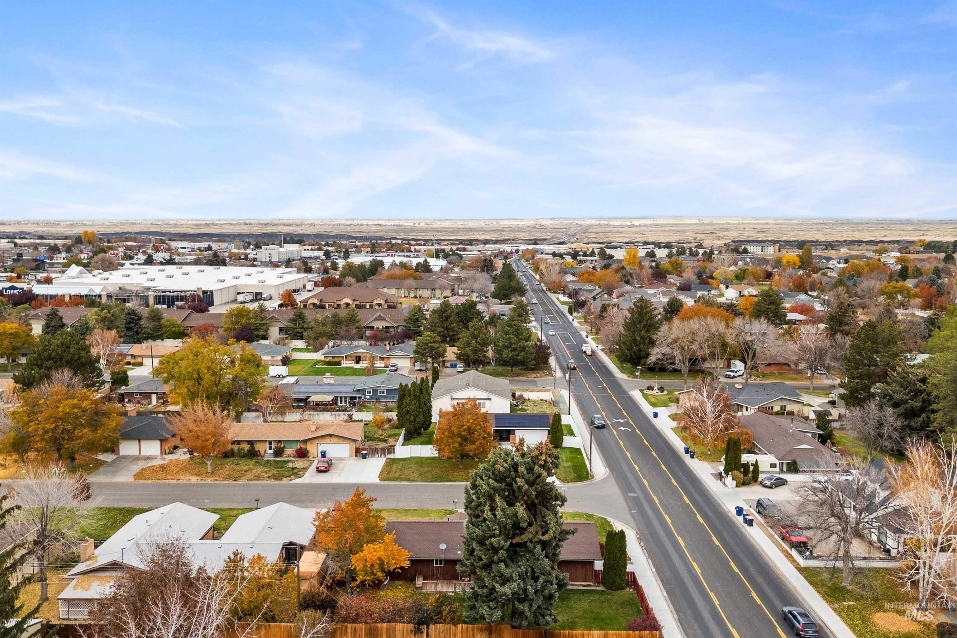 Aerial view of residential area