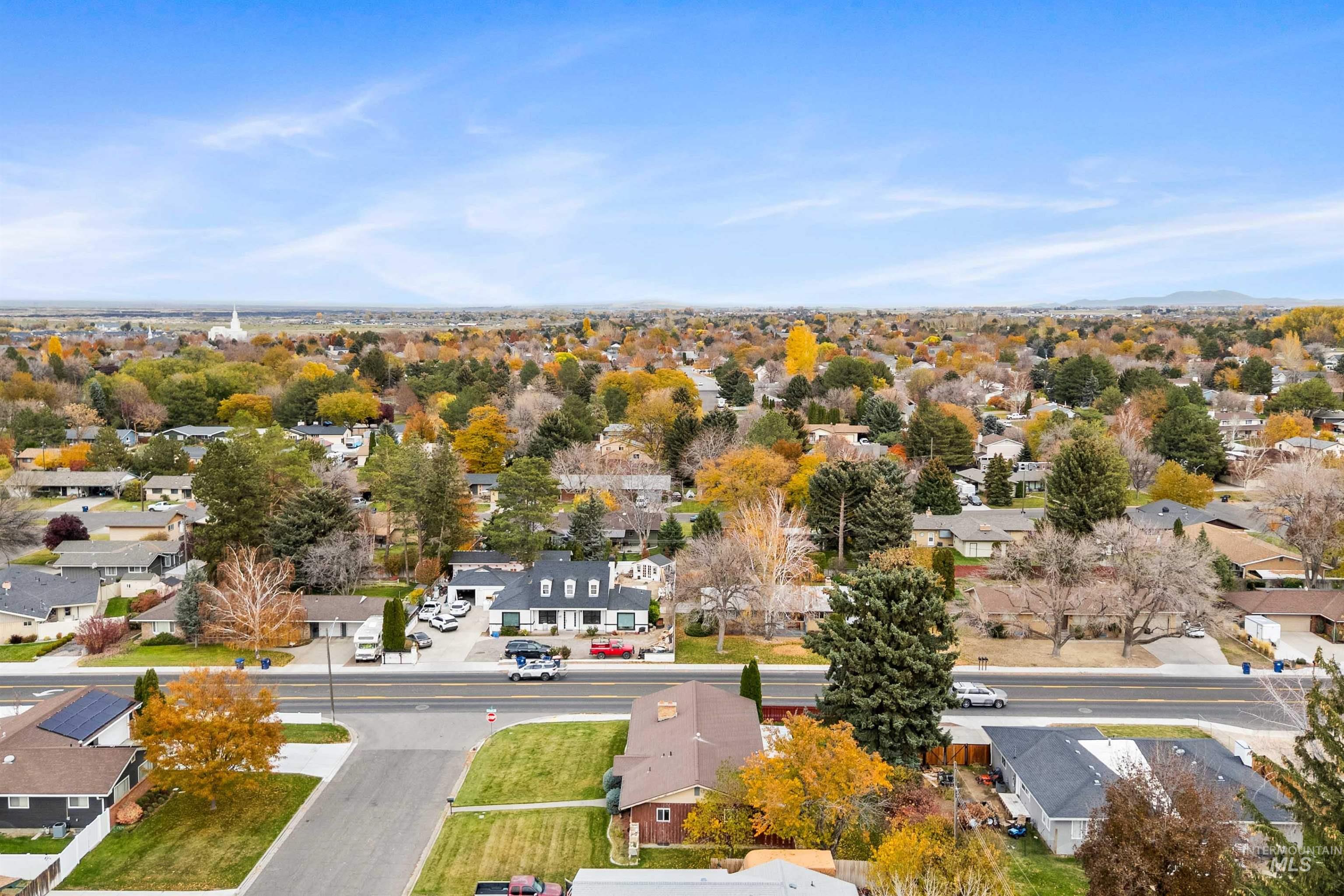Aerial view of residential area