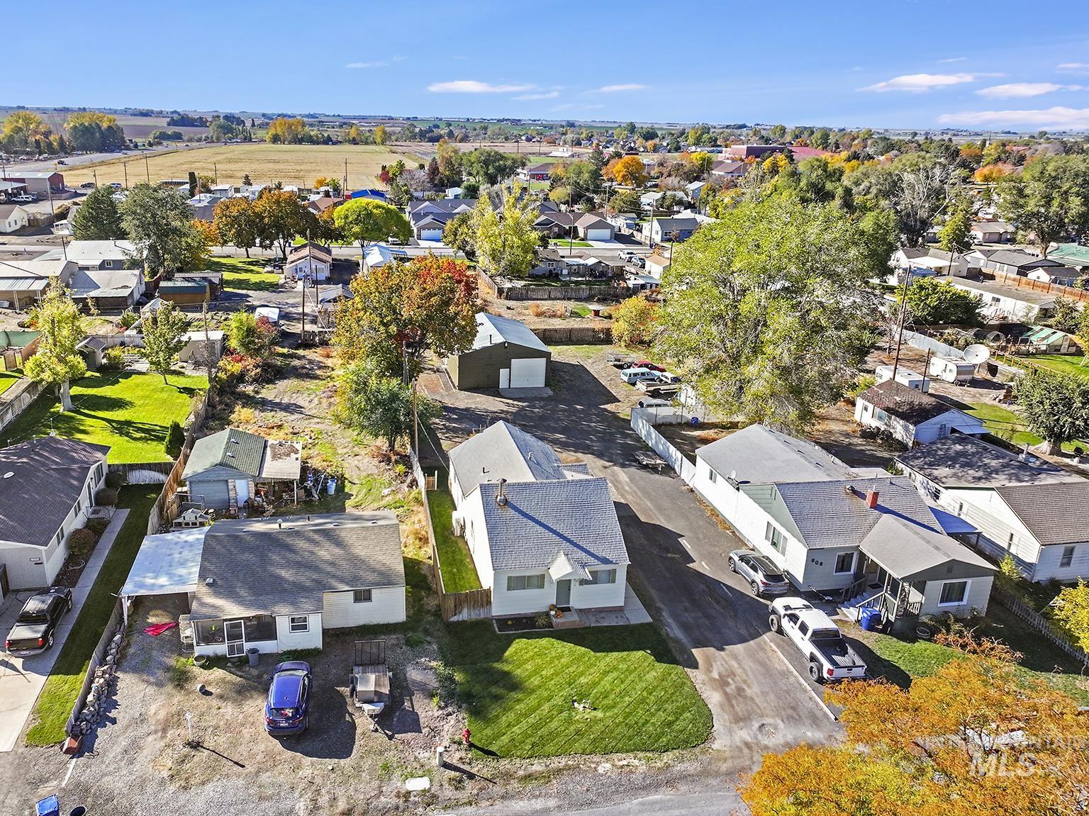 Aerial view of residential area