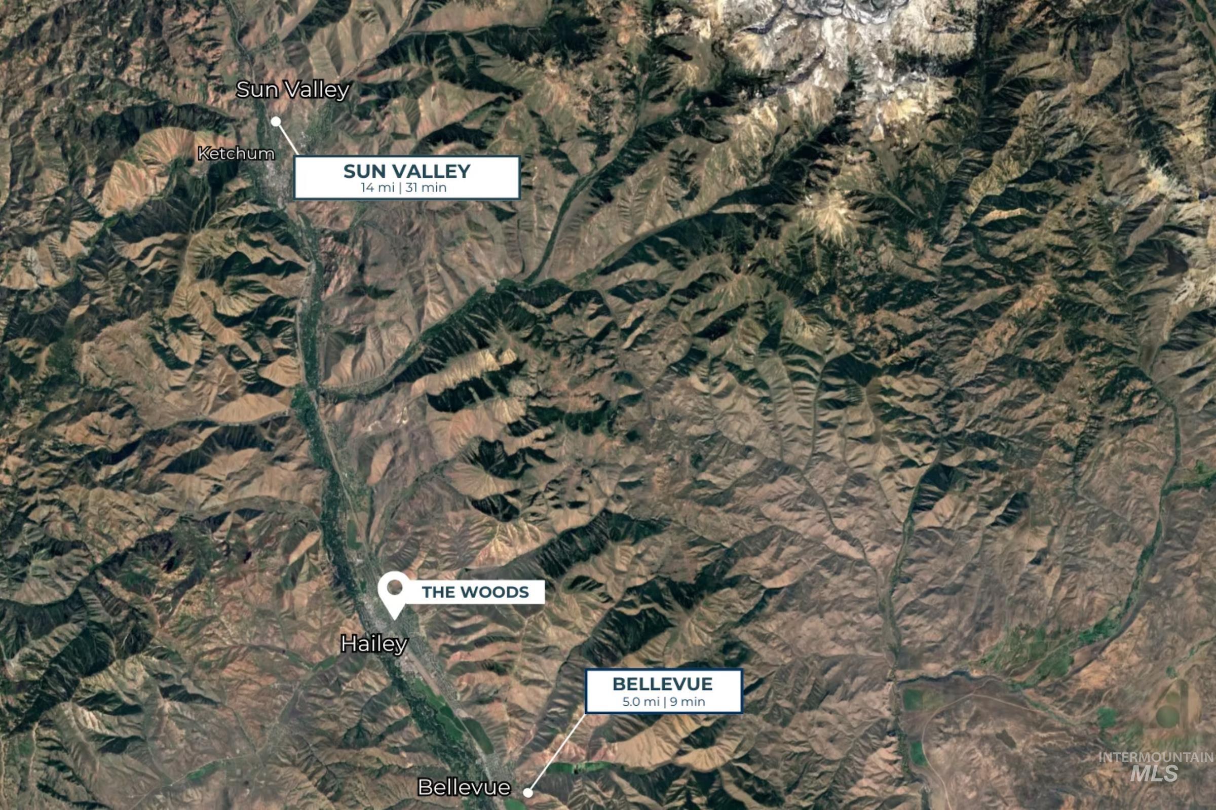 Aerial view of property's location