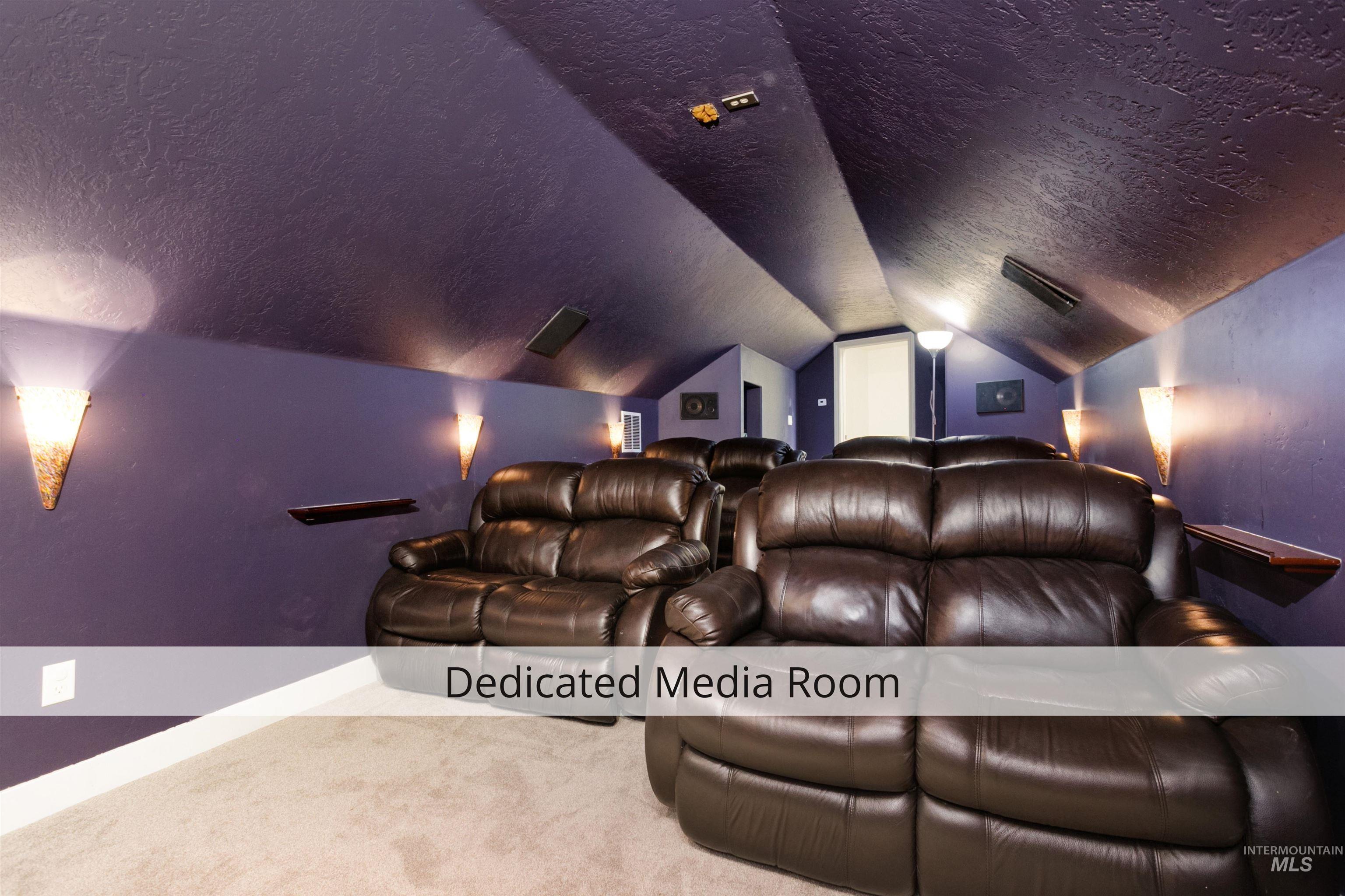 Home theater with carpet floors
