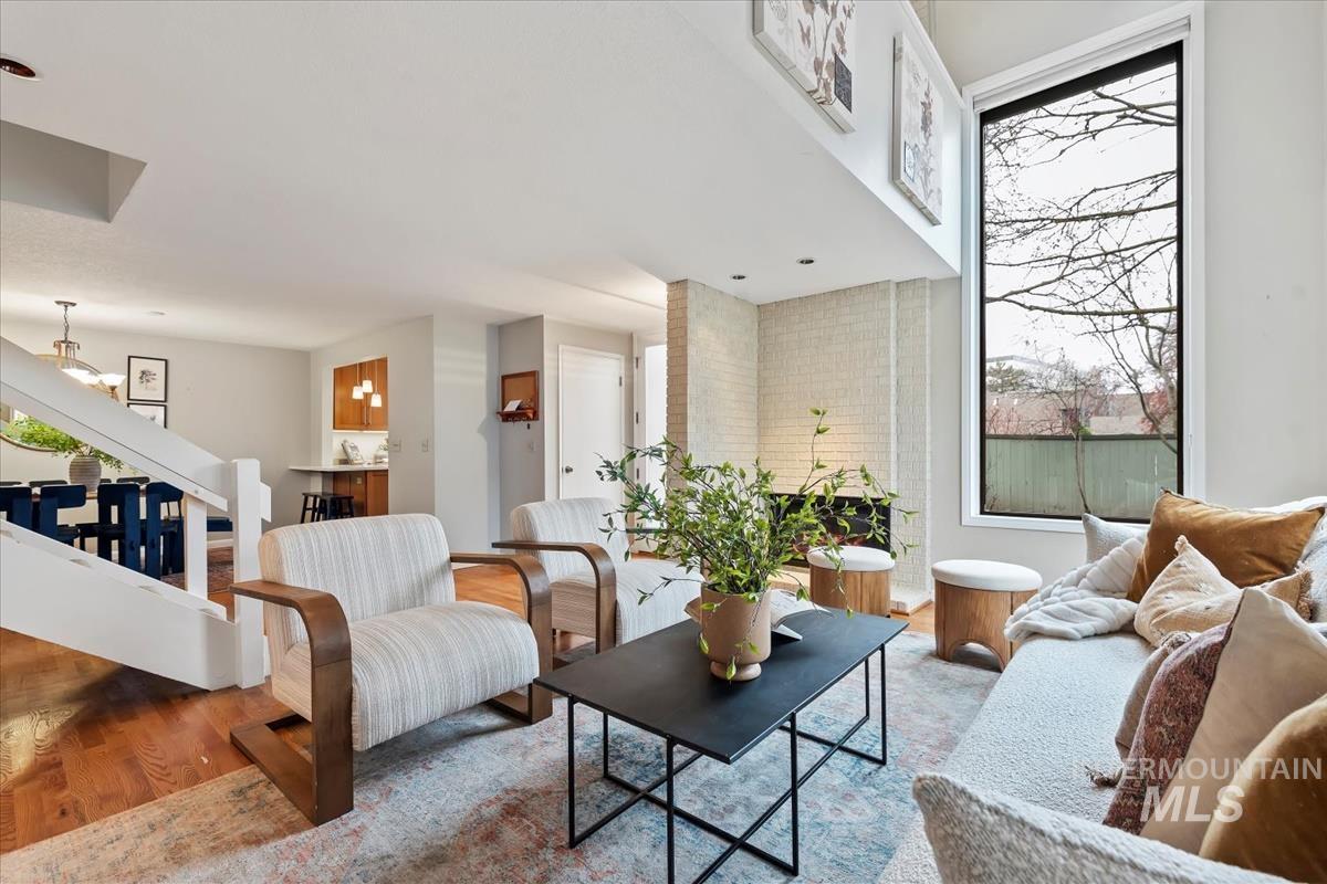 Living room featuring wood finished floors