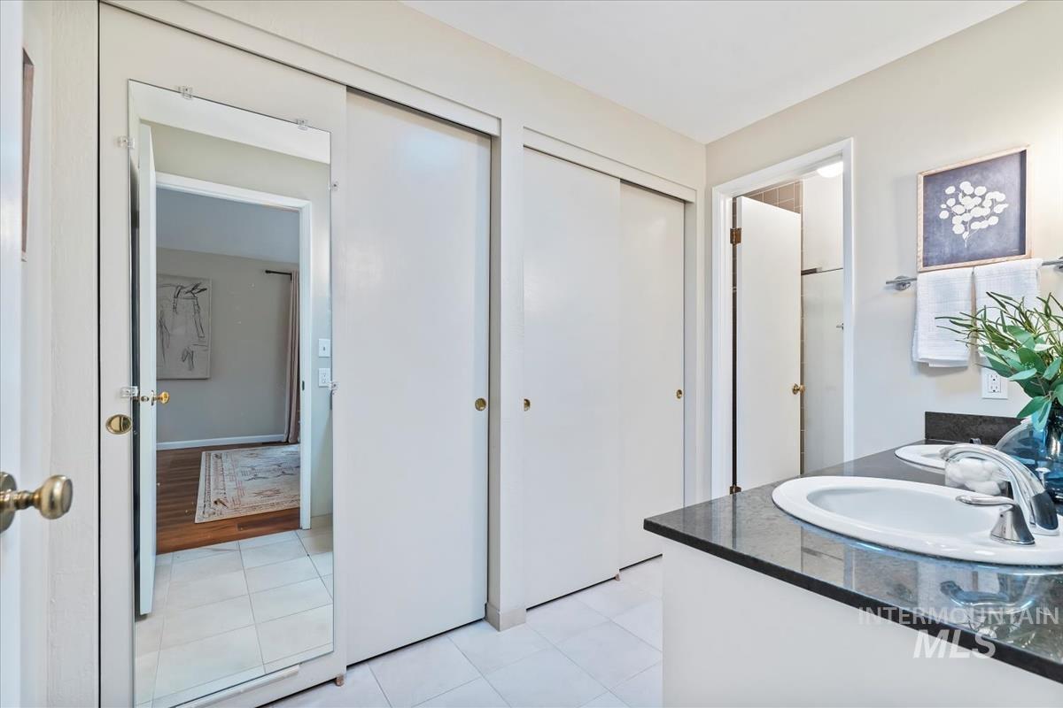 Bathroom featuring double vanity