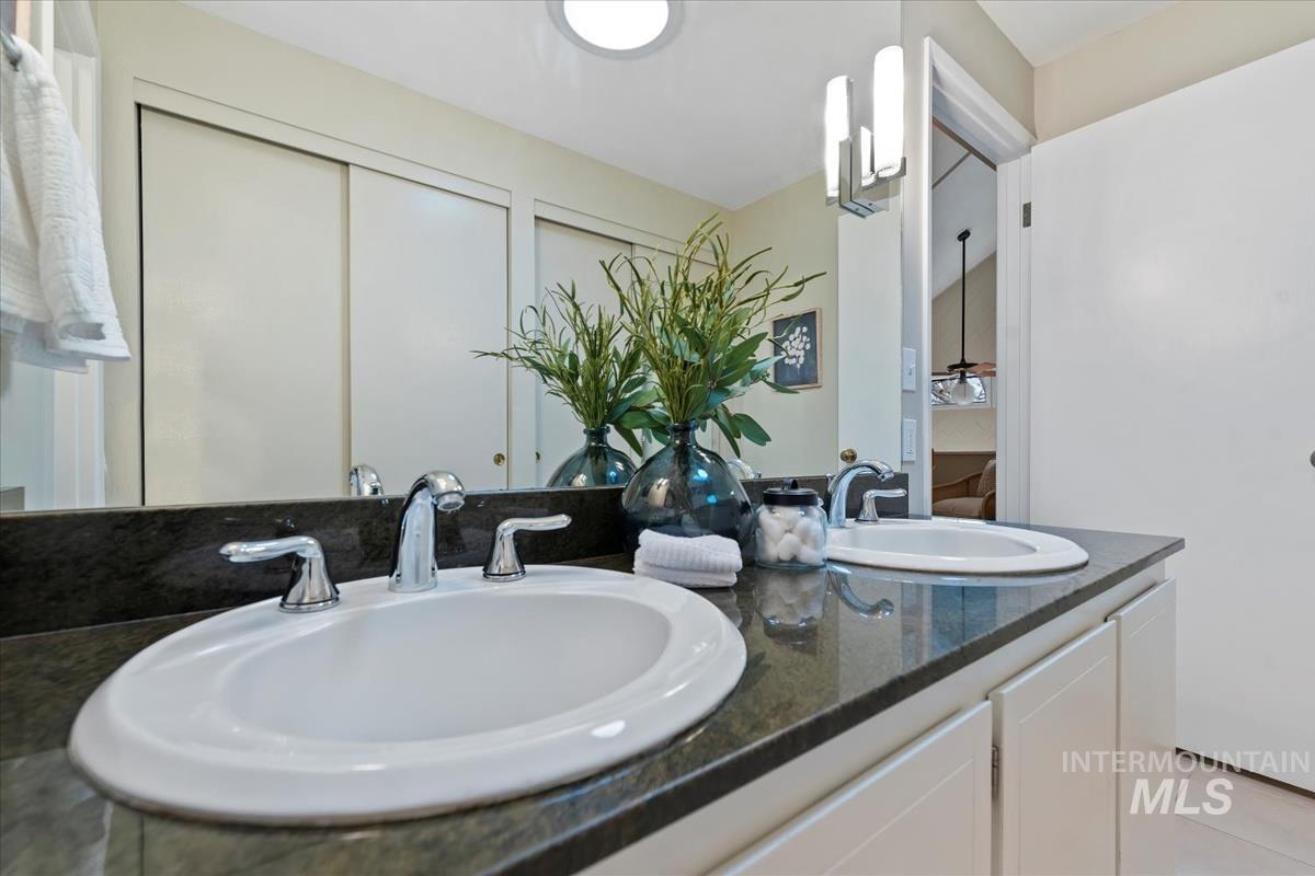 Full bathroom featuring double vanity